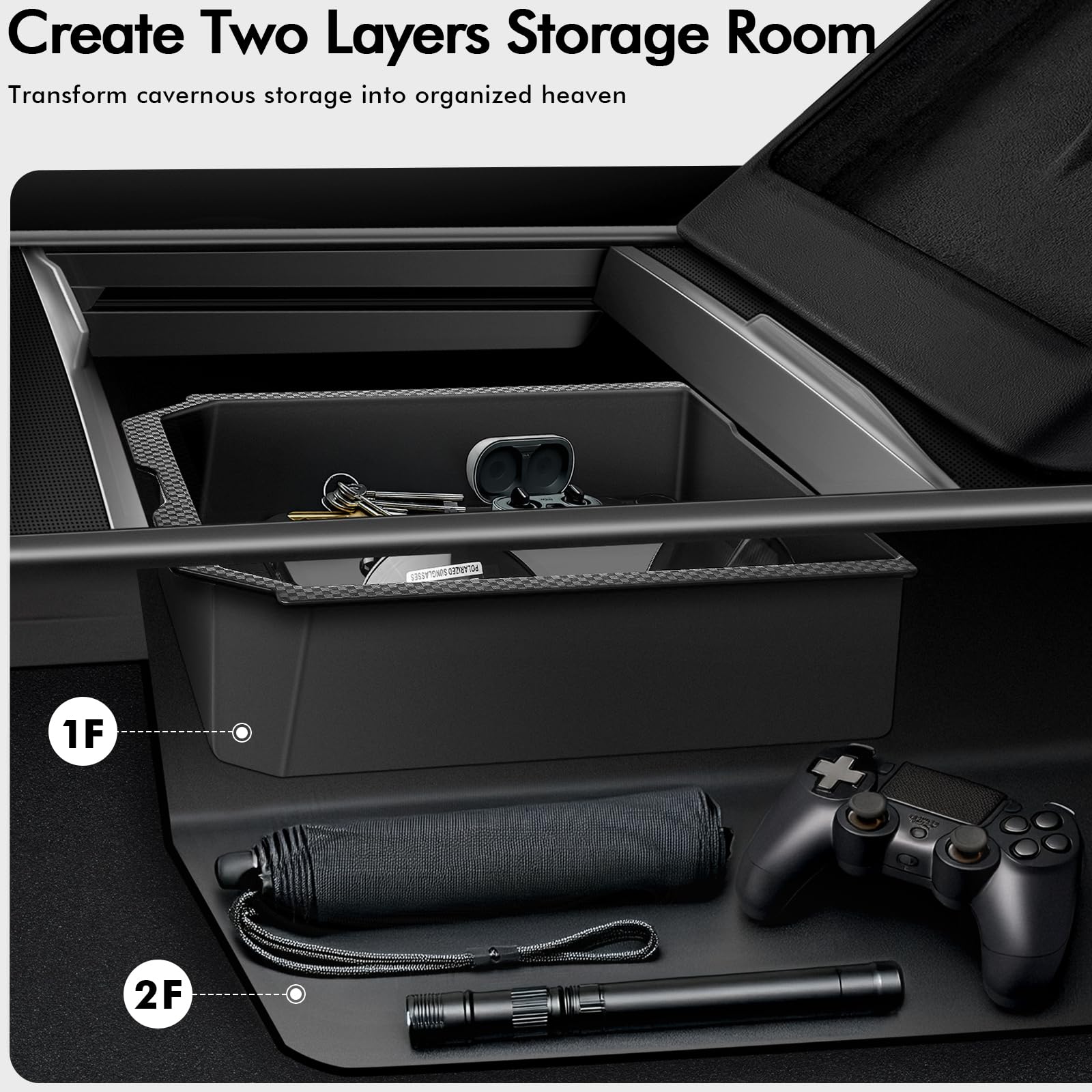 Xintuo Upgraded Tesla Model 3 Accessories 2025-2024 Highland Center Console Organizer Tray 5Pcs For Tesla Model Y Juniper 2025,