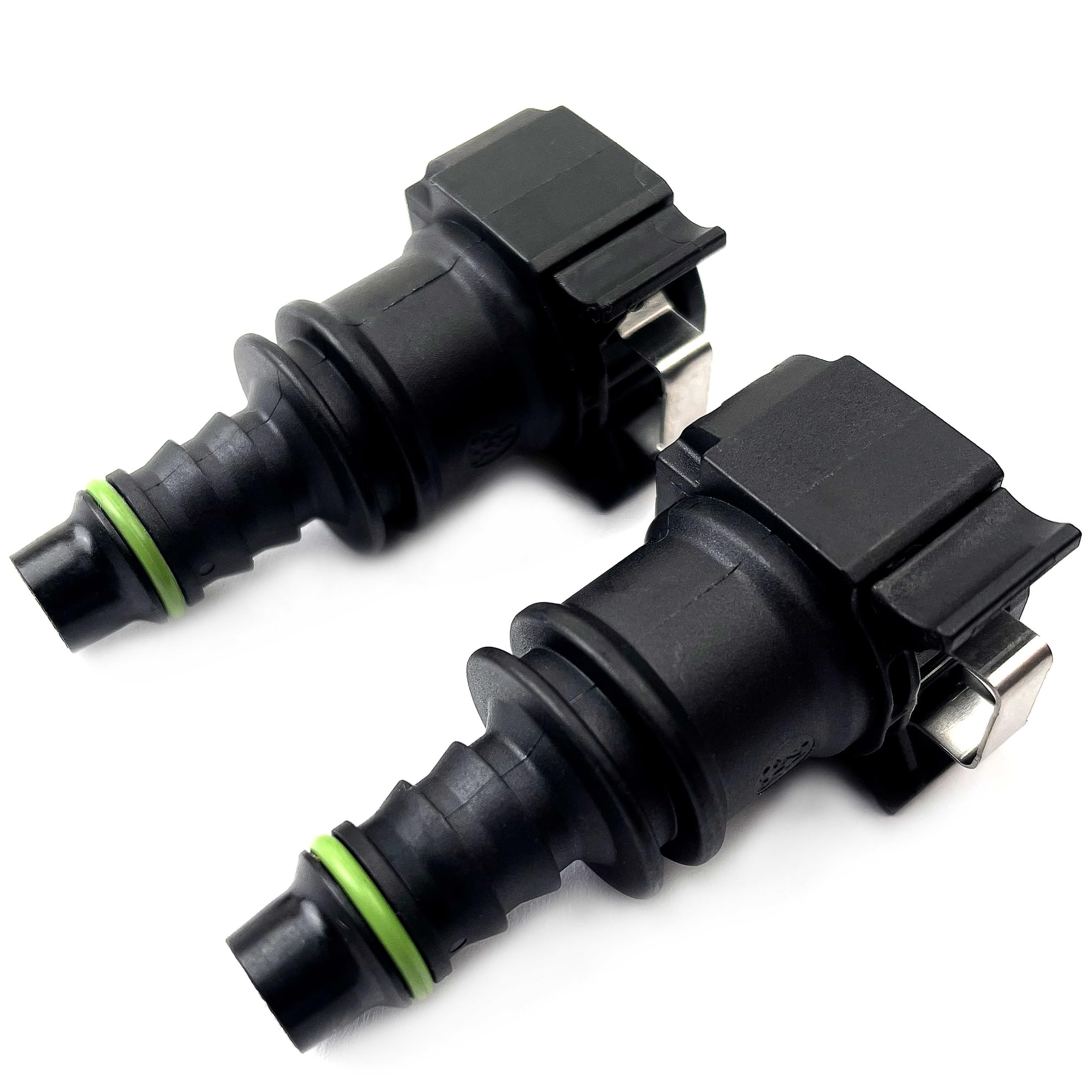 Fuel Line Quick Connector 3/8 Bundy Female To Barb Straight For 3/8 Steel To 5/16 Id 3/8 Od Nylon Tubing, Pack Of 2