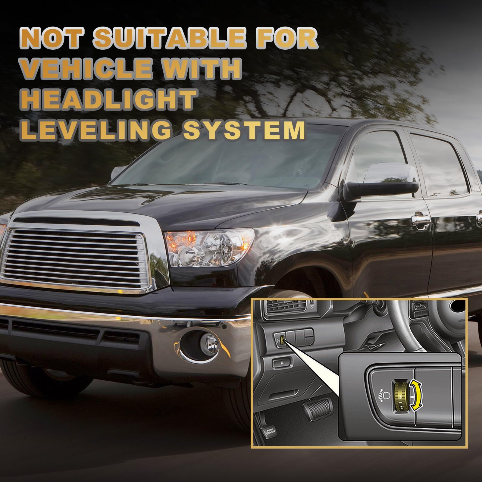 As Headlights Assembly Compatible 2007 2008 2009 2010 2011 2012 2013 Toyota Tundra (W/O Headlight Leveling Models) /2008-2017 To