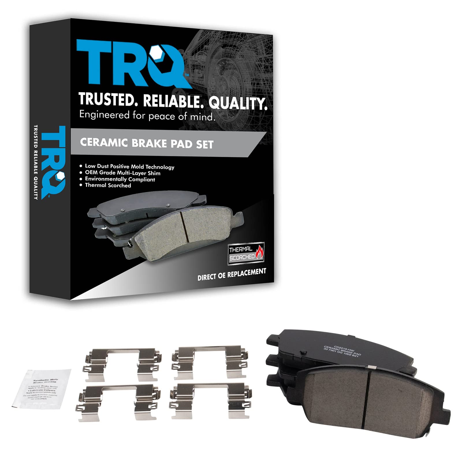 TRQ Front Brake Pads Ceramic Compatible with 2020-2022 Hyundai Palisade Kia Telluride
