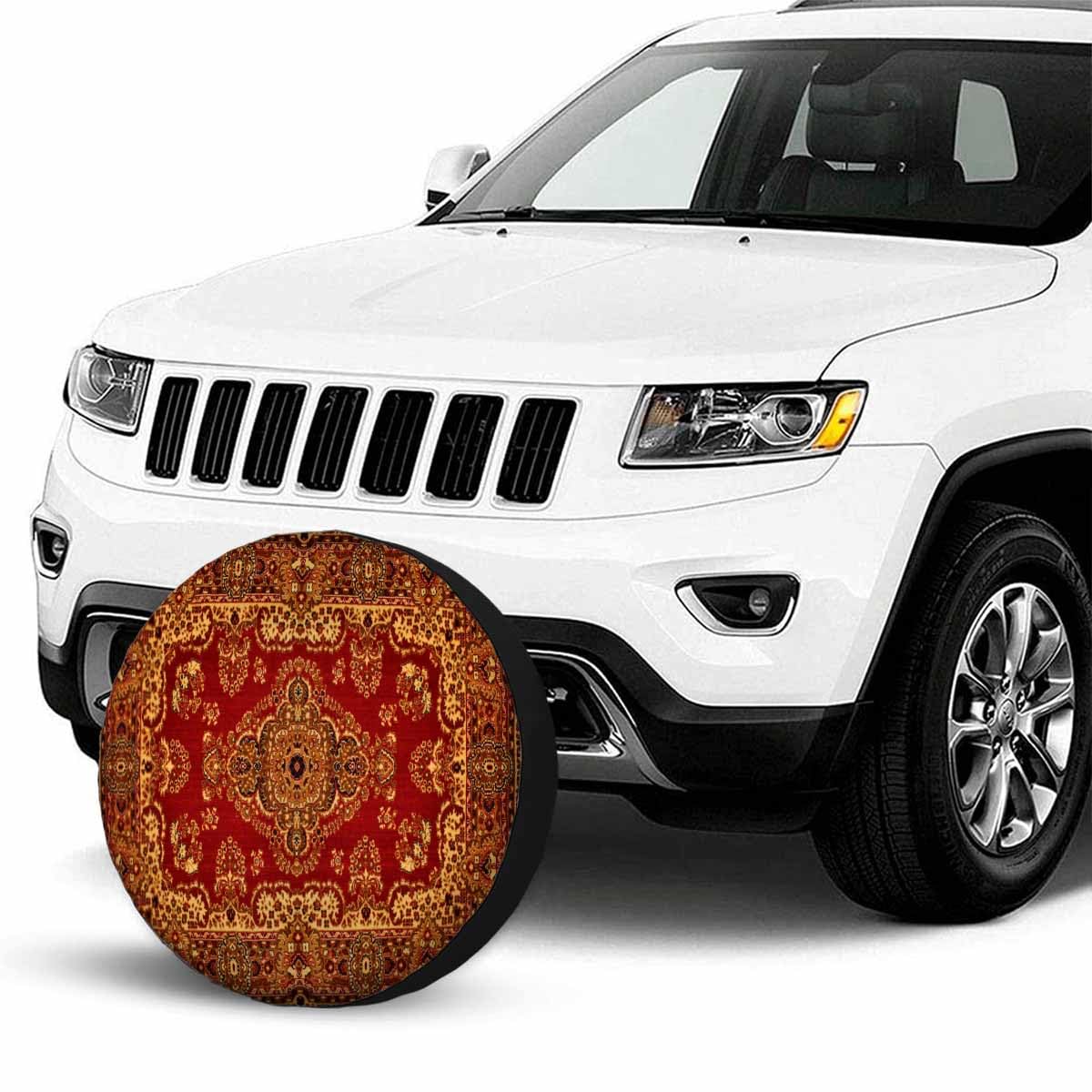 Carpet Texture Spare Tire Cover for RV Trailer Wheel Protectors Weatherproof Polyester Tire Case for All Cars SUV Camper Travel
