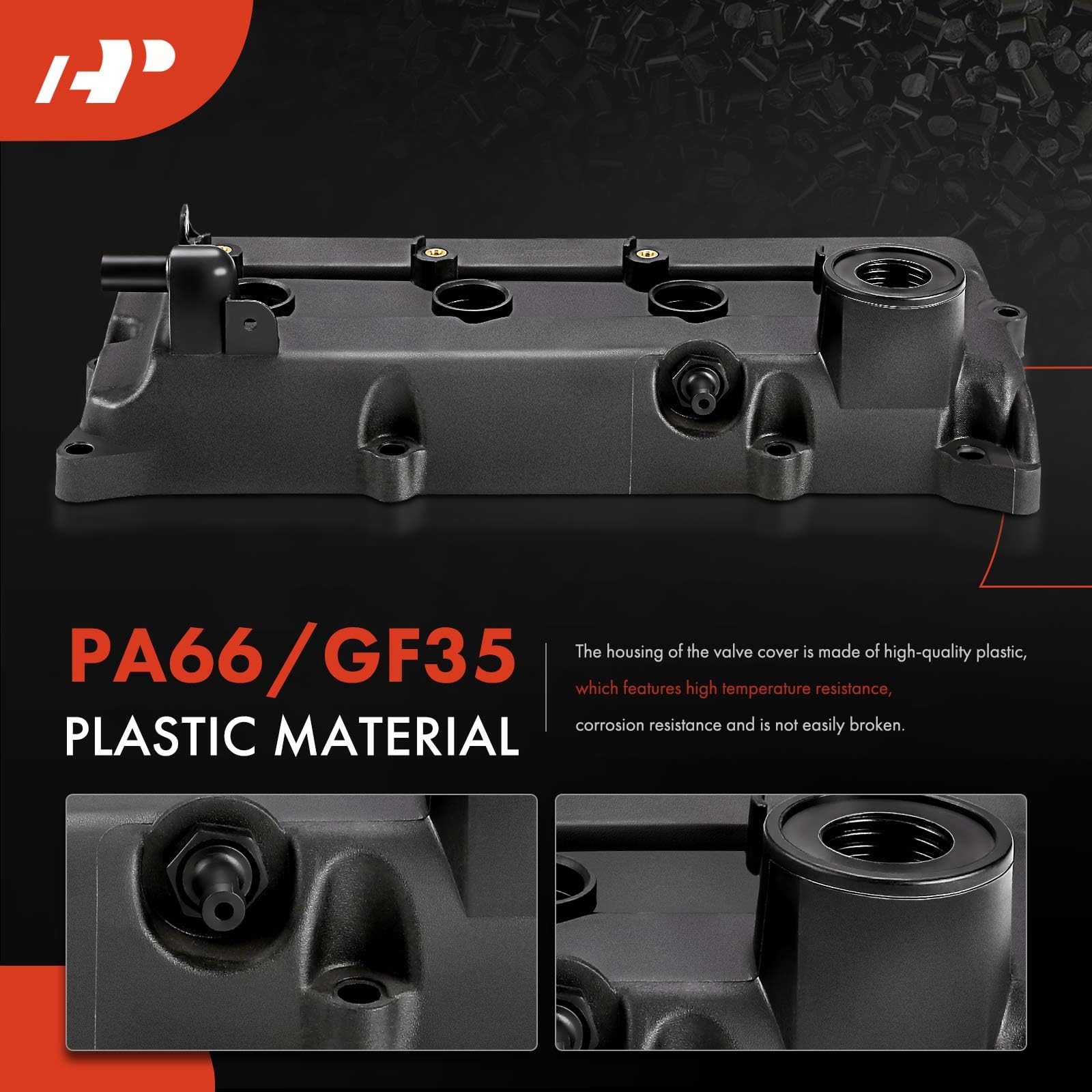 A-Premium Engine Valve Cover Kit, With Oil Filler Cap & Bolts & Gasket, Compatible With Nissan Altima 2002-2006, Sentra 2002-200