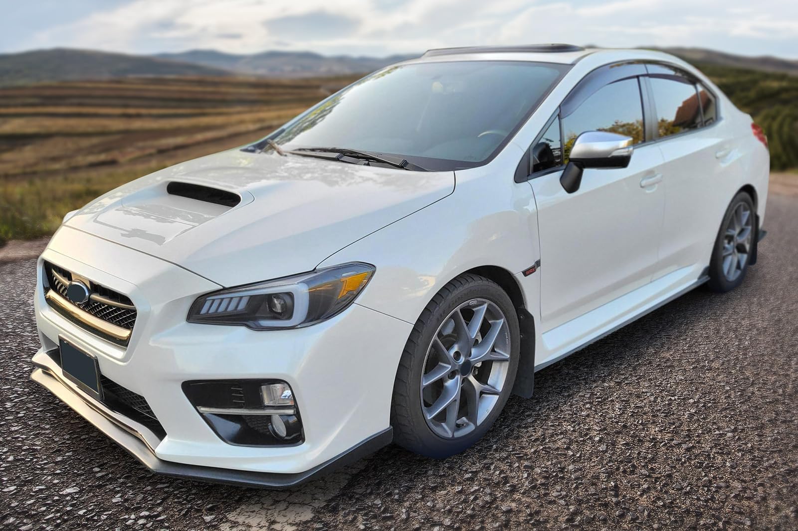 Front Bumper Lip Compatible With 2015-2017 Subaru WRX STI, V-Limited Style Black PP Front Lip Finisher Under Chin Spoiler Add On