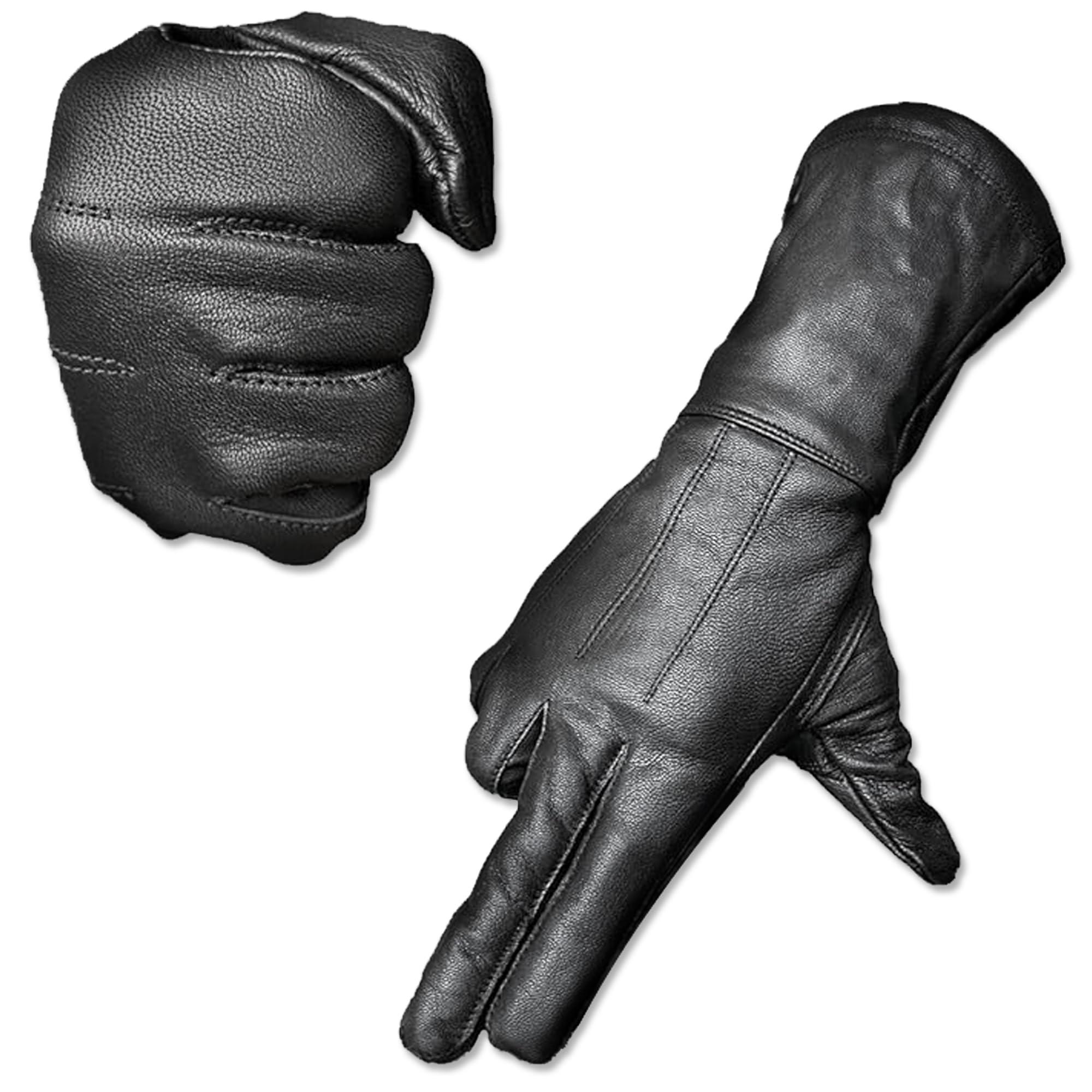 Hugger Windstopper Motorcycle Black Gauntlet Gloves Unlined Cold/Wind Resistant (Extra-Large)
