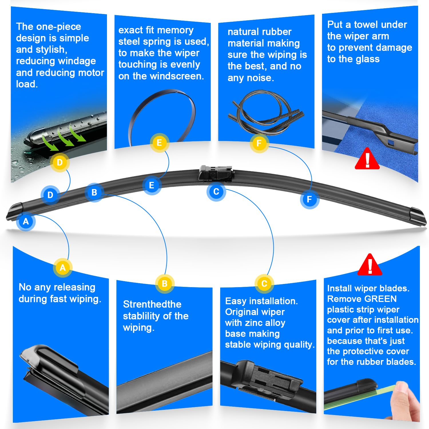 Raintok Windshield Wiper Blade Set Replacement For 2015-2021 Chevy Chevrolet Trax Original Equipment Replacement Front Rear Wipe