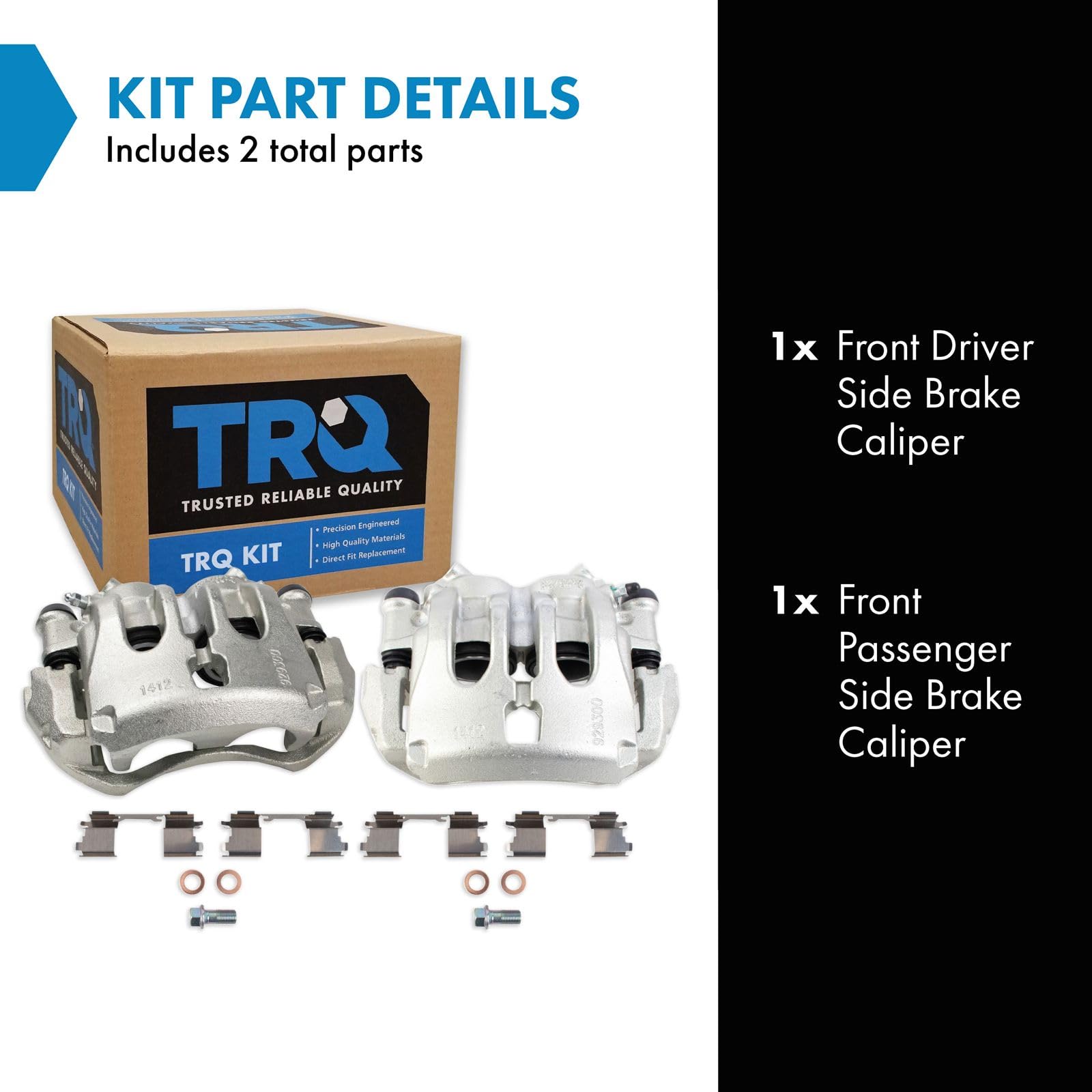 Trq Front Brake Caliper Set Compatible With 2007-2009 Dodge Sprinter 3500 2007-2018 Freightliner 2010-2018 Mercedes-Benz