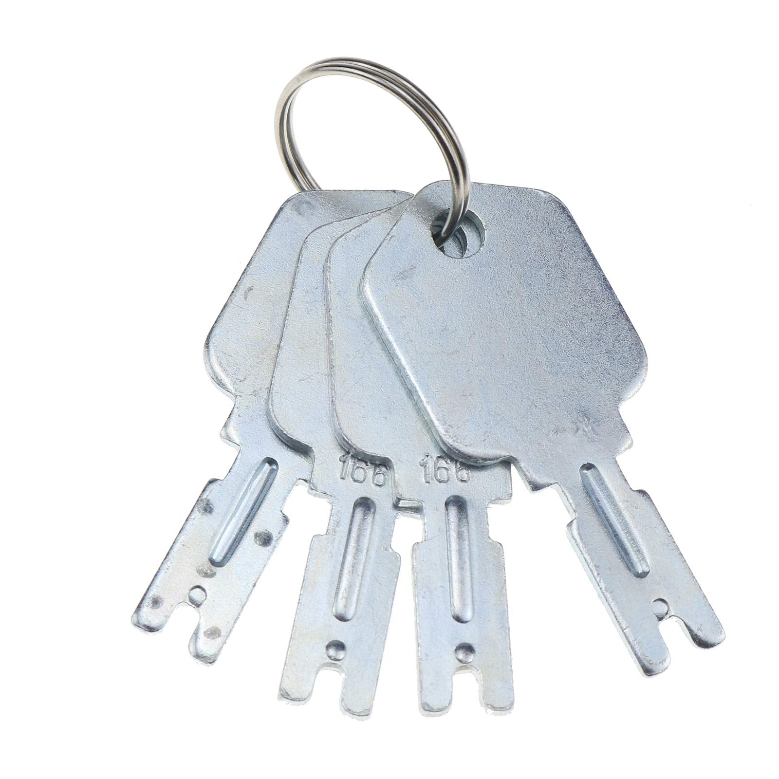 Dvparts 4Pcs Forklift Equipment Ignition Keys With Key Chain 166 1430 186304 51335040 A214062 For Clark Yale Hyster Komatsu Gehl