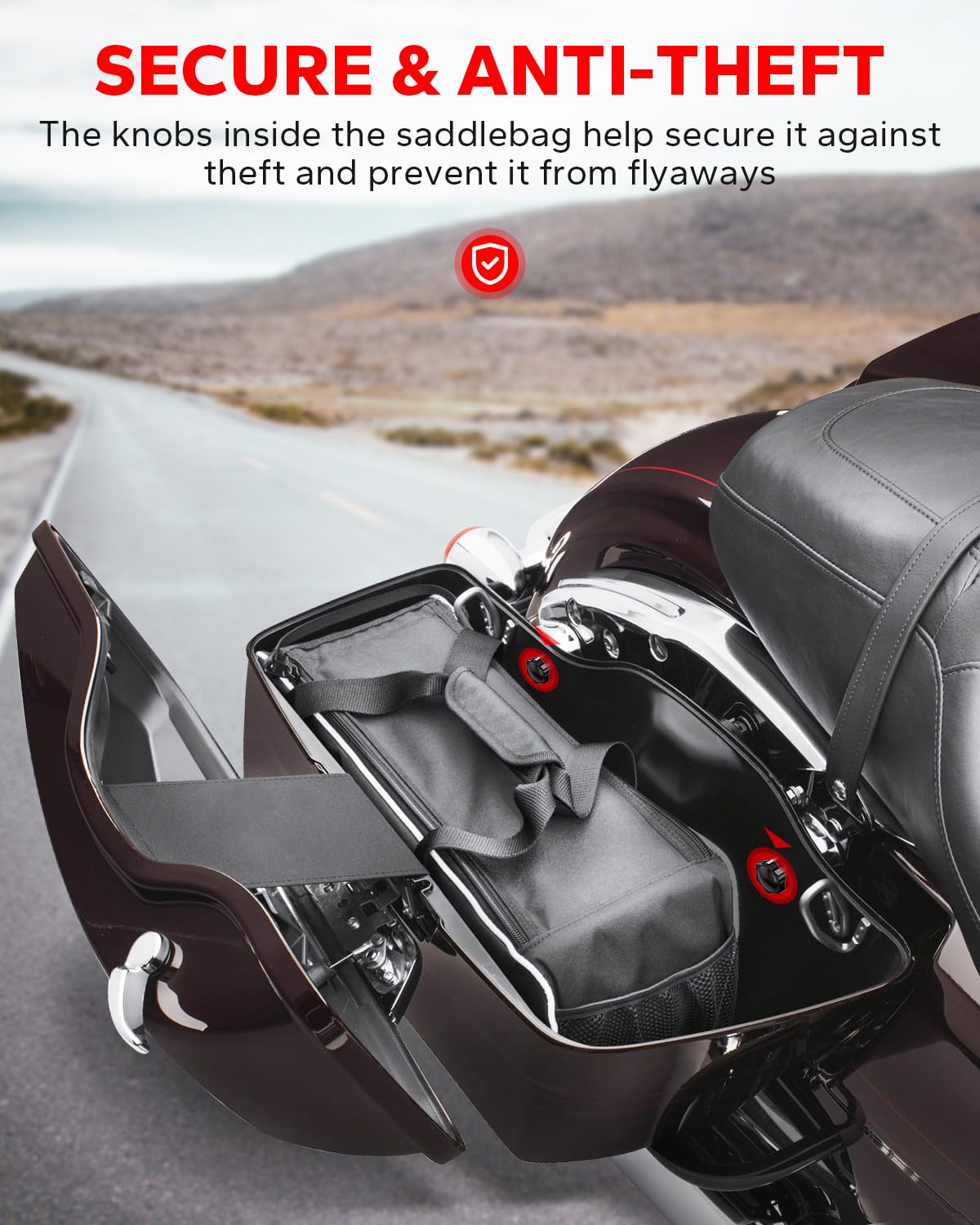 Amazicha Saddlebag Locks Theft Deterrent Saddle Bag Mounting Screw Bolt Black Fit For Harley Davidson Touring Street Glide,Electra Glide, Road Glide, Road King 1988-2024