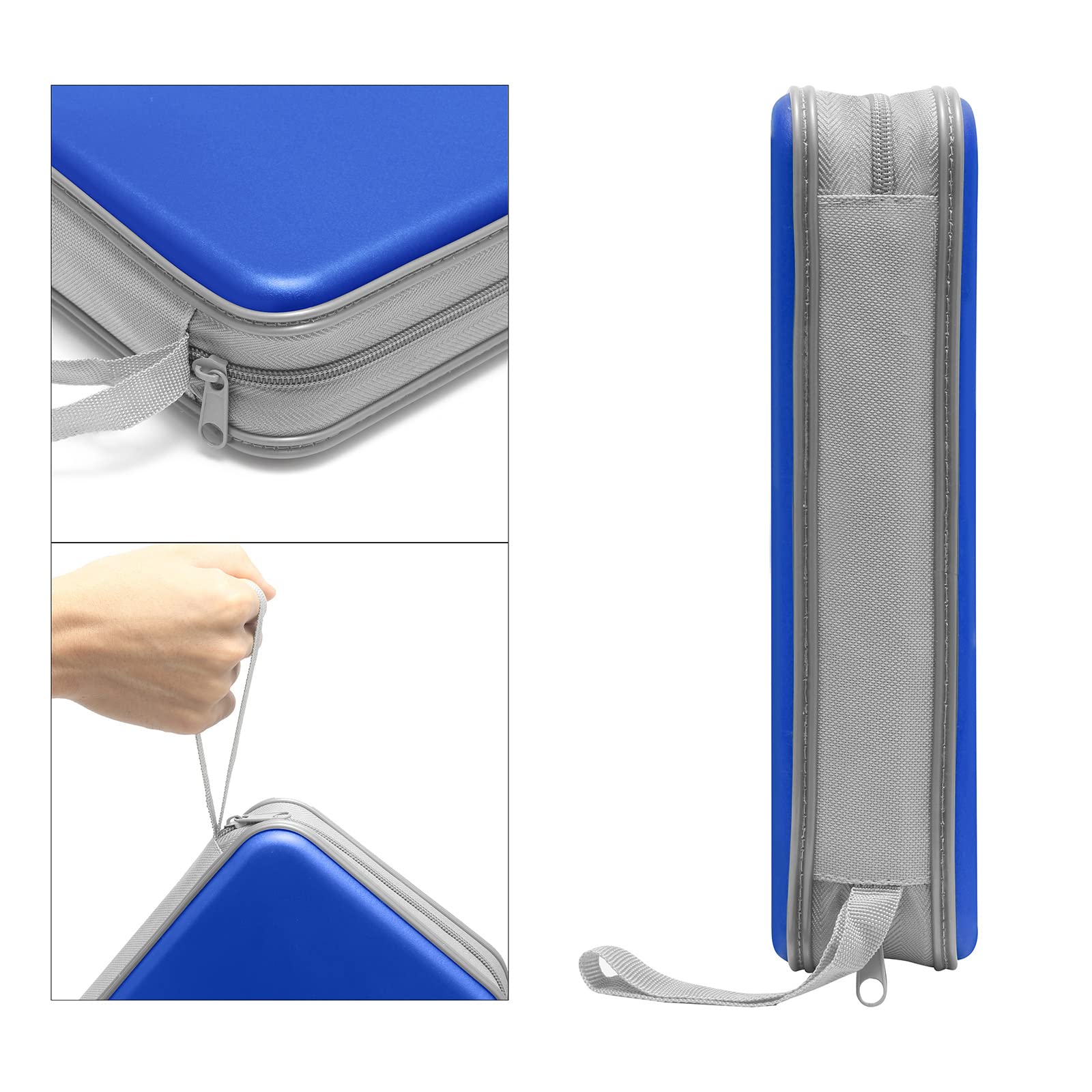 Siveit Cd Case, Dvd Case Holder 96 Capacity Hard Plastic Cd Dvd Disc Cases Storage Binder Wallet For Car Home Office Travel (Blu