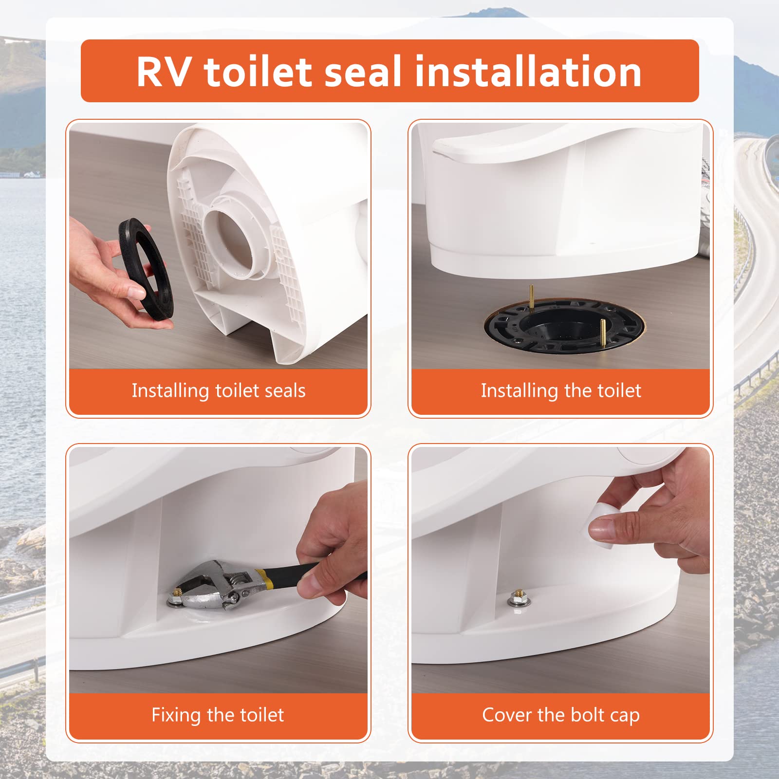Boeemi 2-Pack Rv Toilet Seal Compatible With Camper 300 310 320 Series Rv Toilets Parts, Rv Toilet Seal Kit For Replacement Part