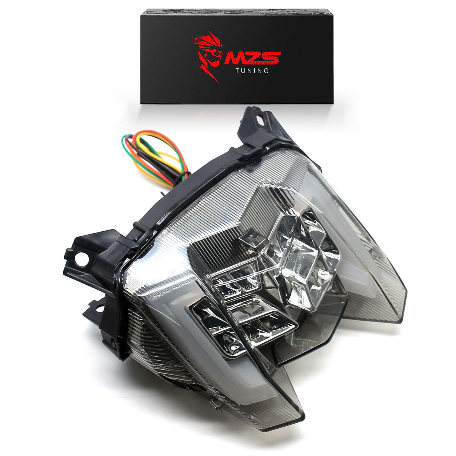 Mzs Motorcycle Tail Light, Led Integrated Turn Signal Blinker Smoke Lens Compatible With Fz09 Fz-09 2017 / Mt09 Mt-09 2018-2020