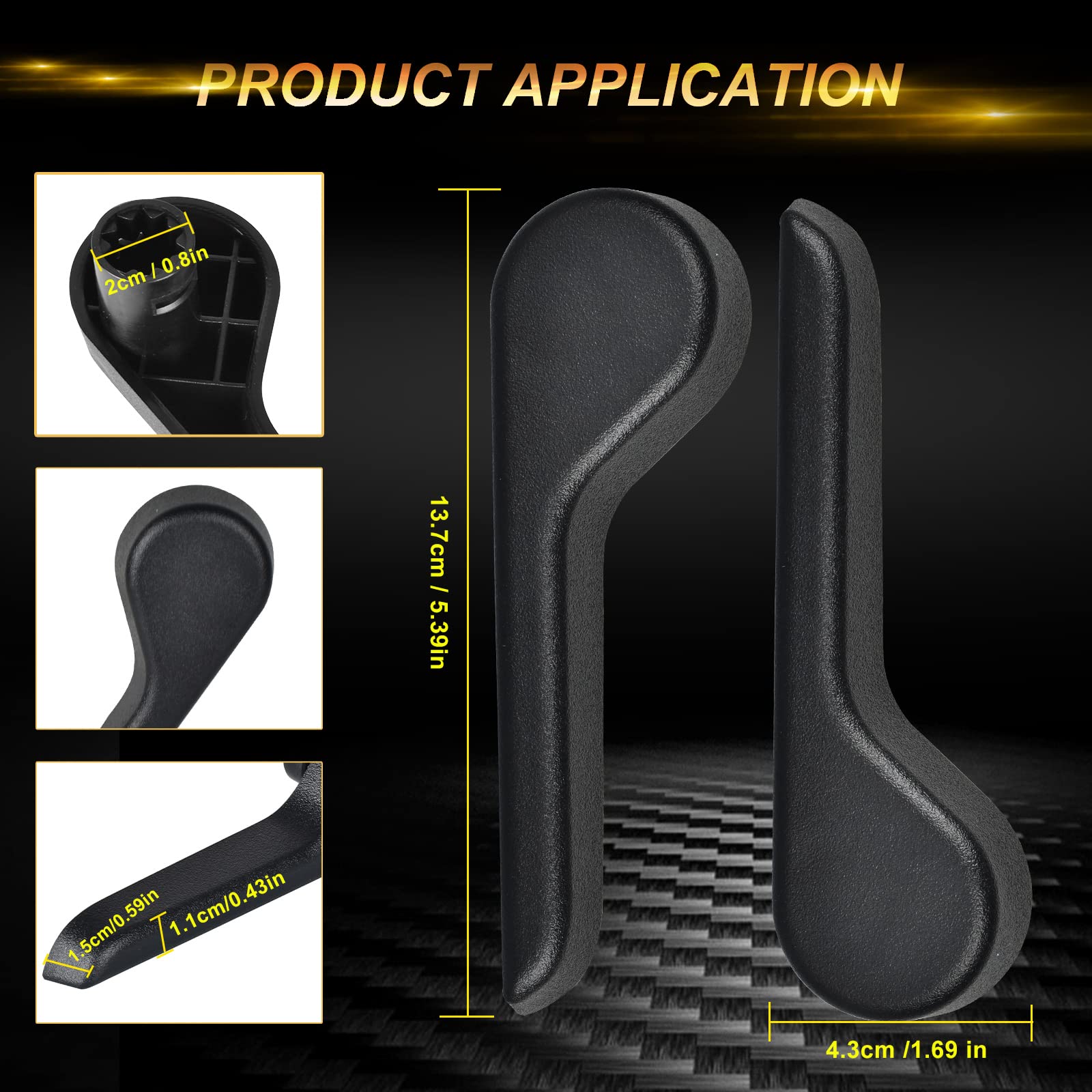 Bjyxshop 2Pcs Black Seat Recliner Handle Lever Seat Back Adjustment Front Left Right Driver Passenger Side Replacement For Chevy