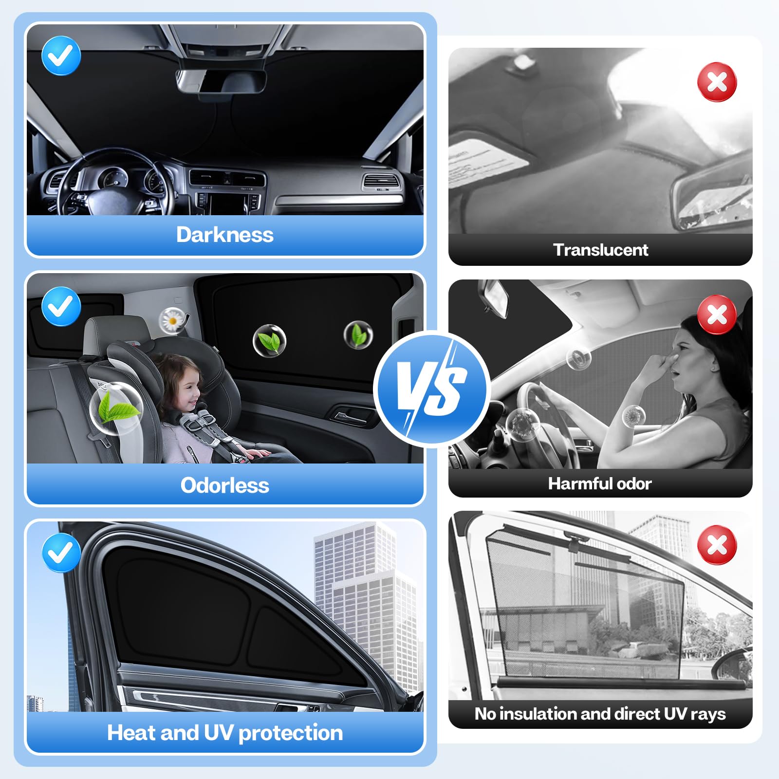 T Tgbros Windows Sunshade For 2023-2025 Honda Accord Windshield Rear Side Window Full Set Custom Fit Privacy Car Sun Shades Bloc