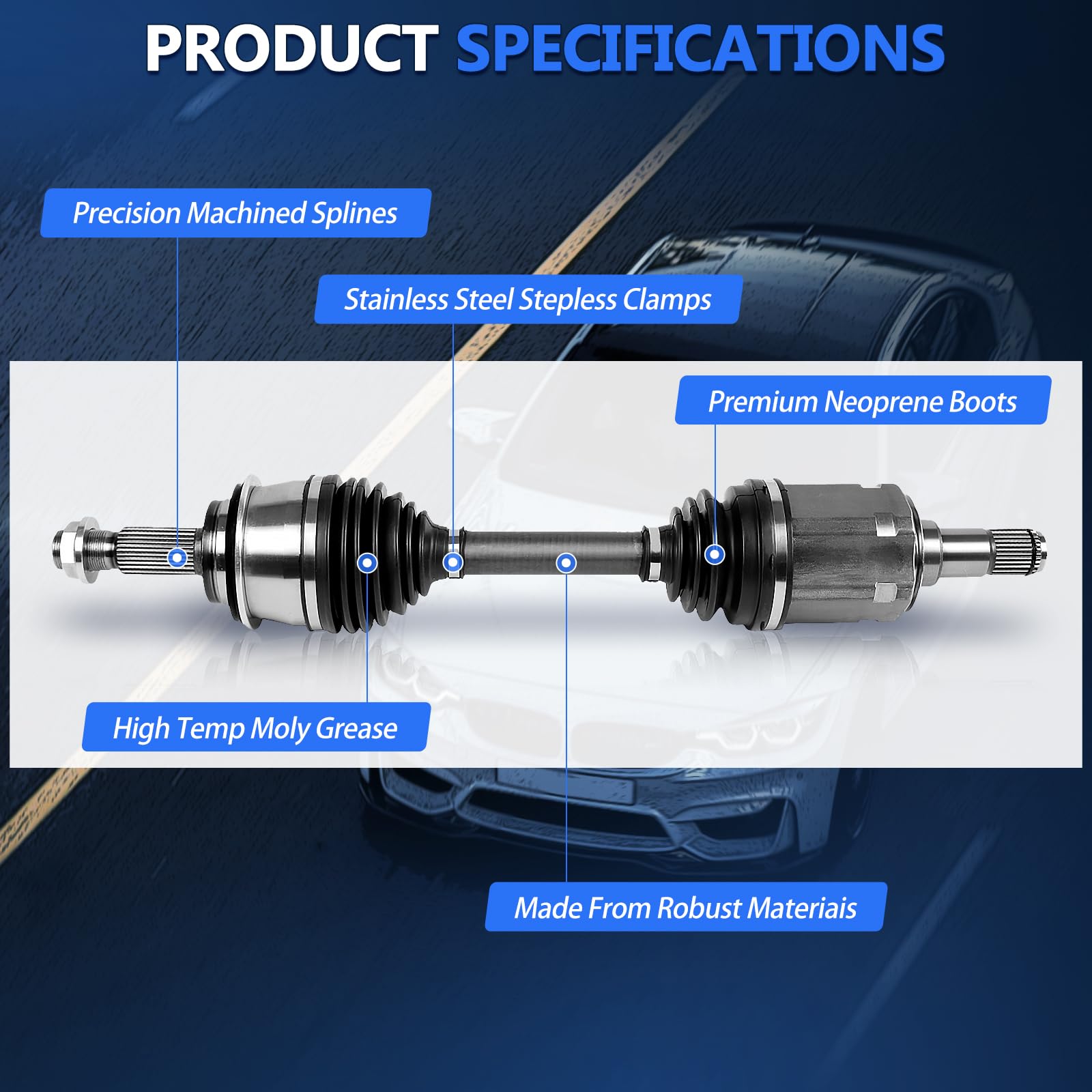 Maxfavor CV Axle FWD Front Compatible with Nissan Altima 2013 2014 2015 2016 2017 2018 CV Axles S SL SV SR Base Advance Sense 2.