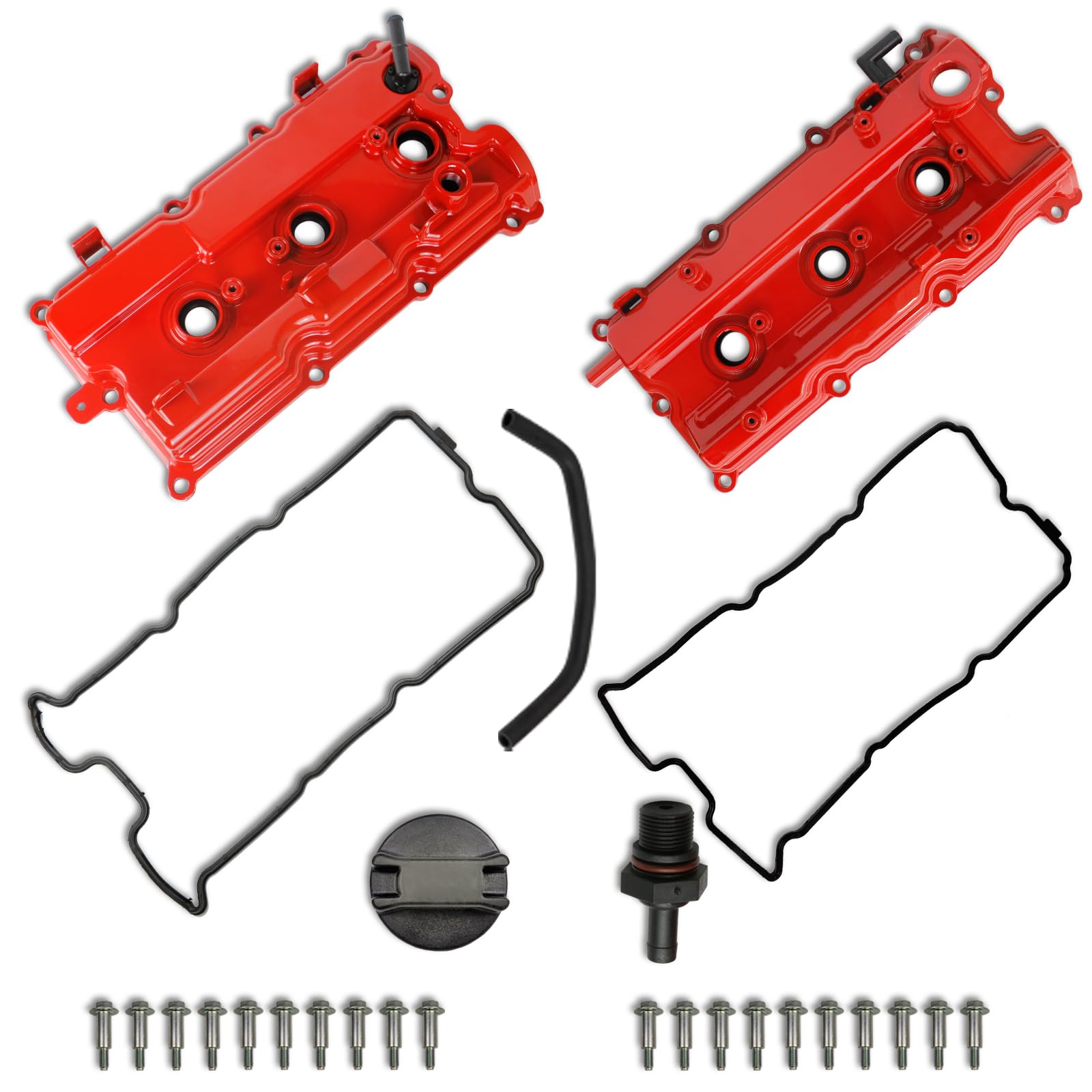 Mitzone Upgrade Aluminum Valve Covers Front & Rear Compatible With 2002-2009 Nissan Altima Maxima Murano Quest Infiniti I35 Vq35