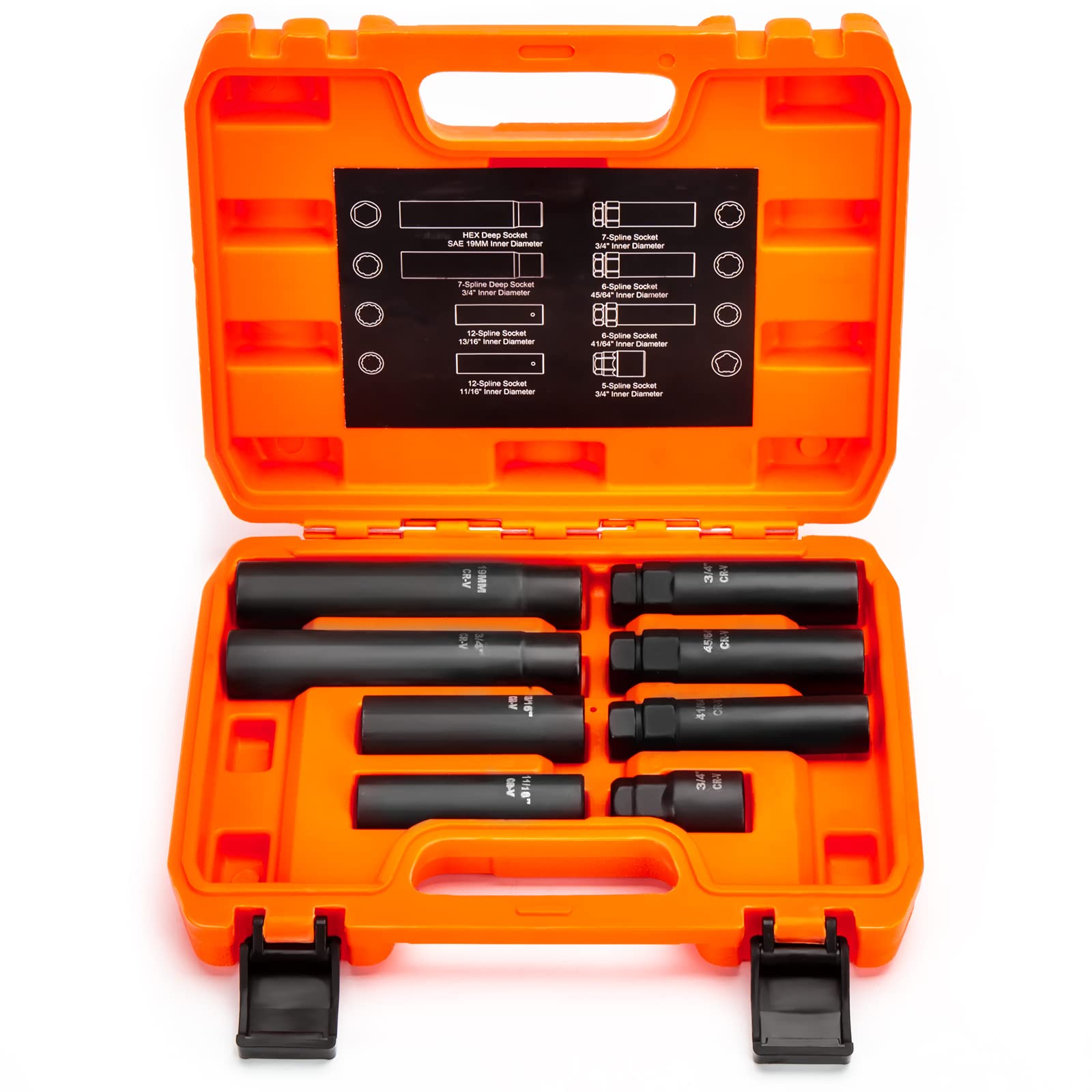 Dynofit 8Pc Lug Nuts Key Kit, Aftermarket Lug Nut Socket Easily Removing Spline and Hex Style Aftermarket Wheel Lug Nuts | 5, 6,