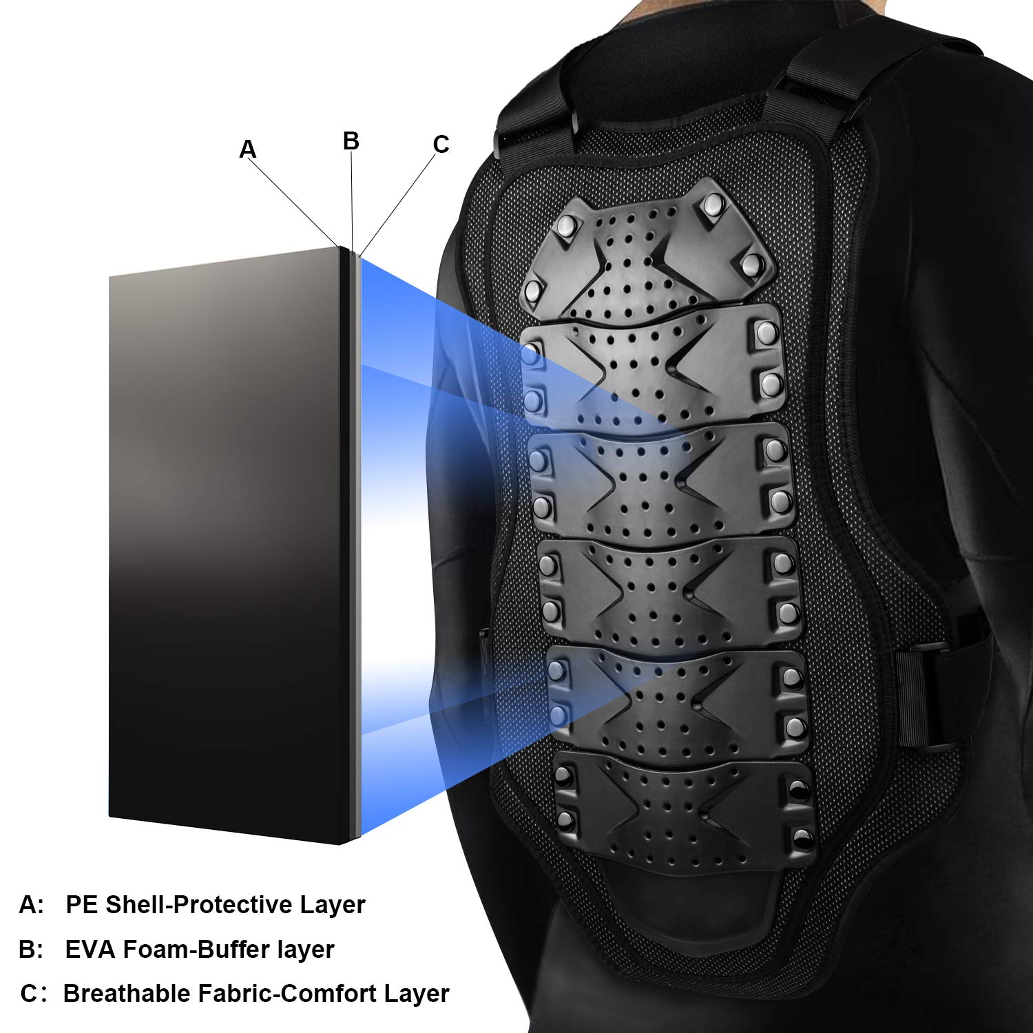 Webetop Armor Vest Protector For Dirt Bike Mountain Bike Off-Road Racing Adult L