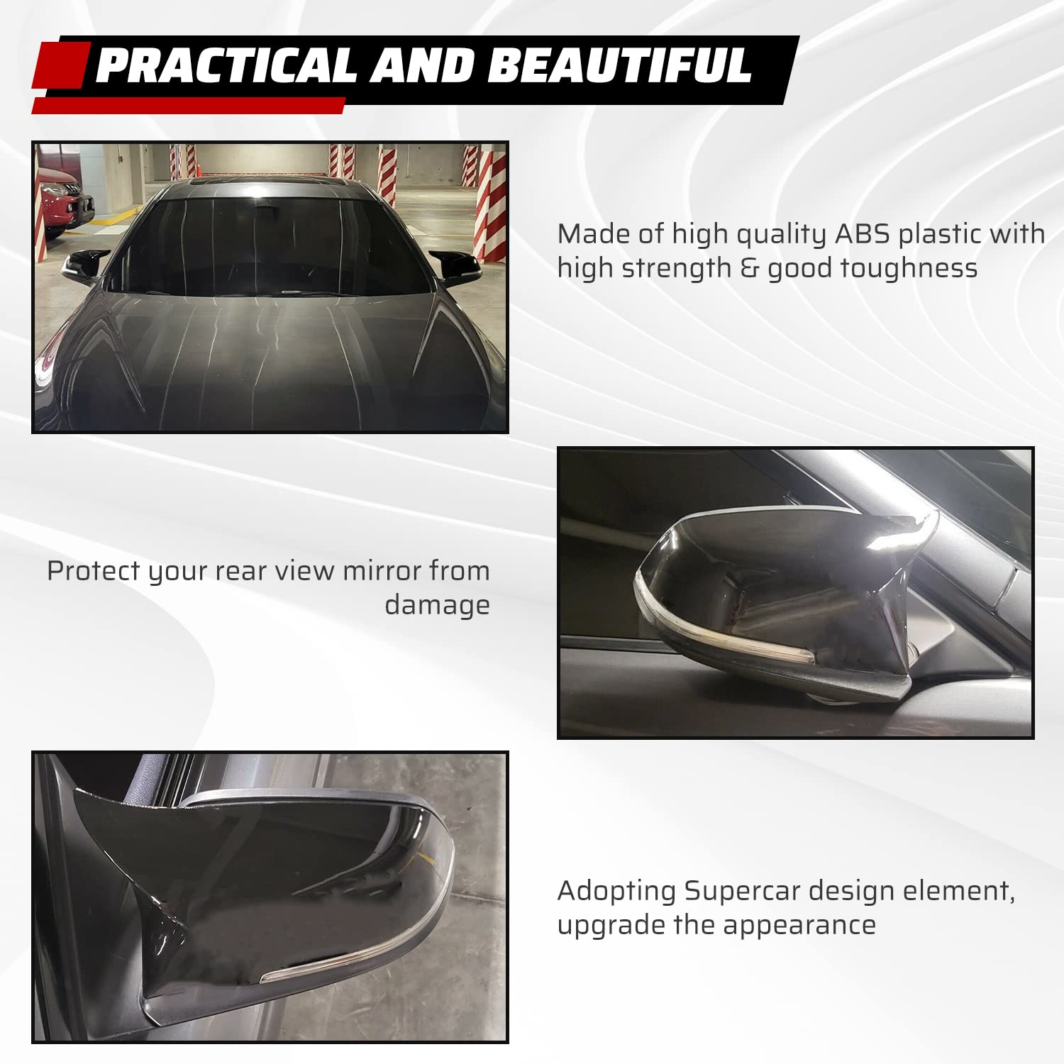 Ecotric Door Mirror Caps Side Mirror Covers Compatible With Bmw F20 F21 F23 F30 F31 F32 F33 F34 F36 F87 X1 E84 Glossy Black Rearview Replacement For 51167292745 51167292746 51162222543 51162222544