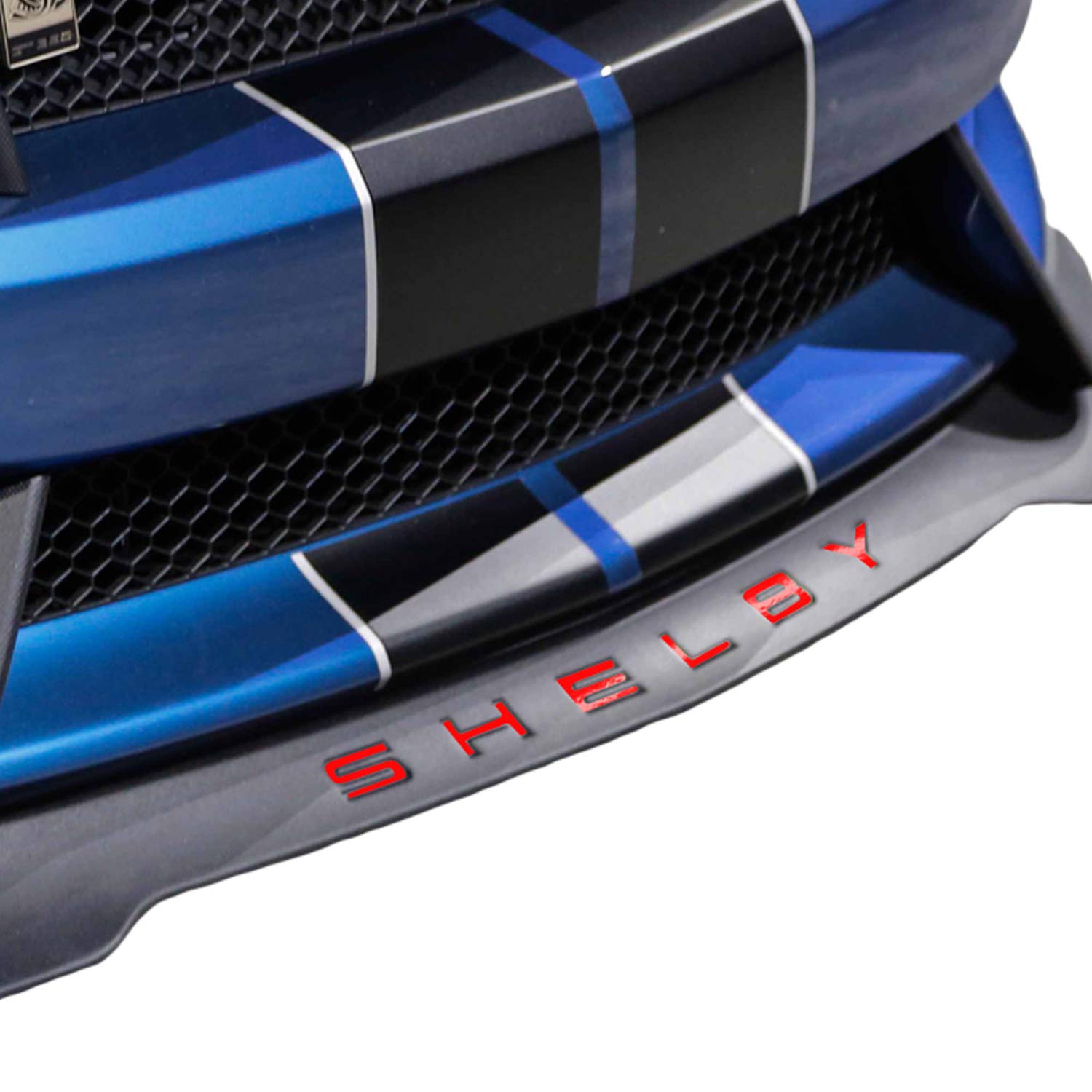 Bogar Tech Designs - Front Lip Splitter Vinyl Decal Letters Compatible With Mustang Shelby Gt350 2015-2019, Gloss Red