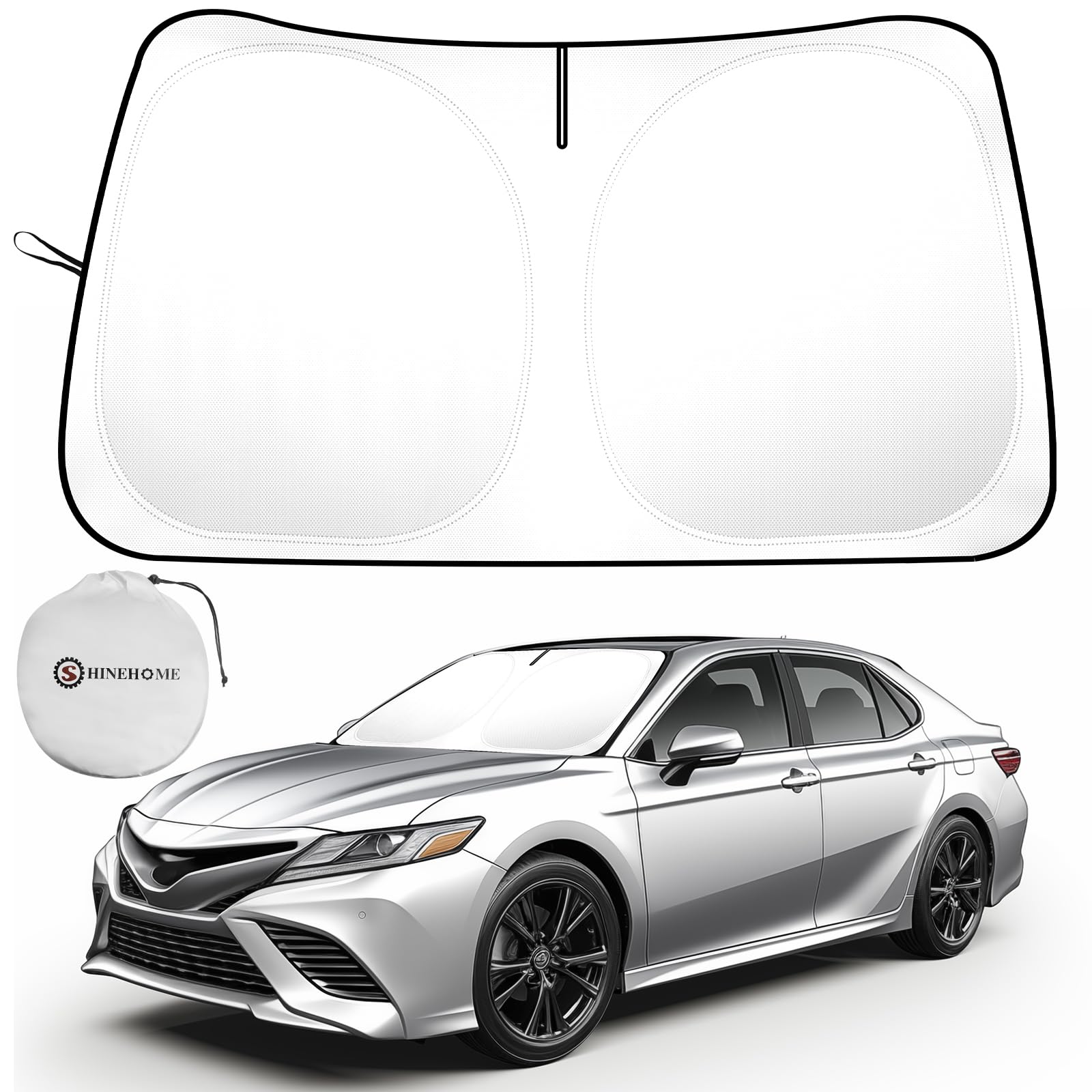 Shinehome Car Windshield Sun Shade Compatible With 2025 2024 2023 2022 2021 2020 2019 2018 Camry Le Xle Hybrid Se Xse Sedan Acce