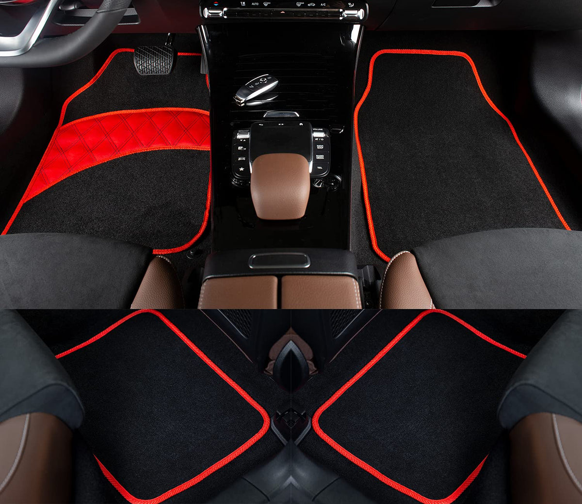 Colinoo 4-Piece Deluxe Carpet-Floor Mat Set Waterproof Universal Fit Car Floor Mats Protection With Rubber Lining, Suitable For