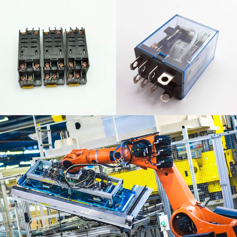 Ximimark 5Sets Dc 12V Coil Power Relay Ly2Nj Hh62P Jqx-13F Dpdt 8 Pin 10A With Socket Base