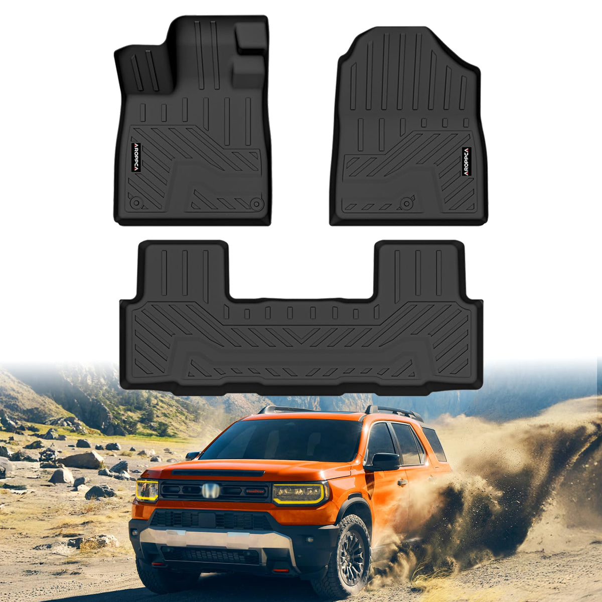 All New Floor Mats for 2026 Honda Passport RTL/TrailSport All Weather Protection TPE Rubber Floor Liners Waterproof Anti-Slip Od