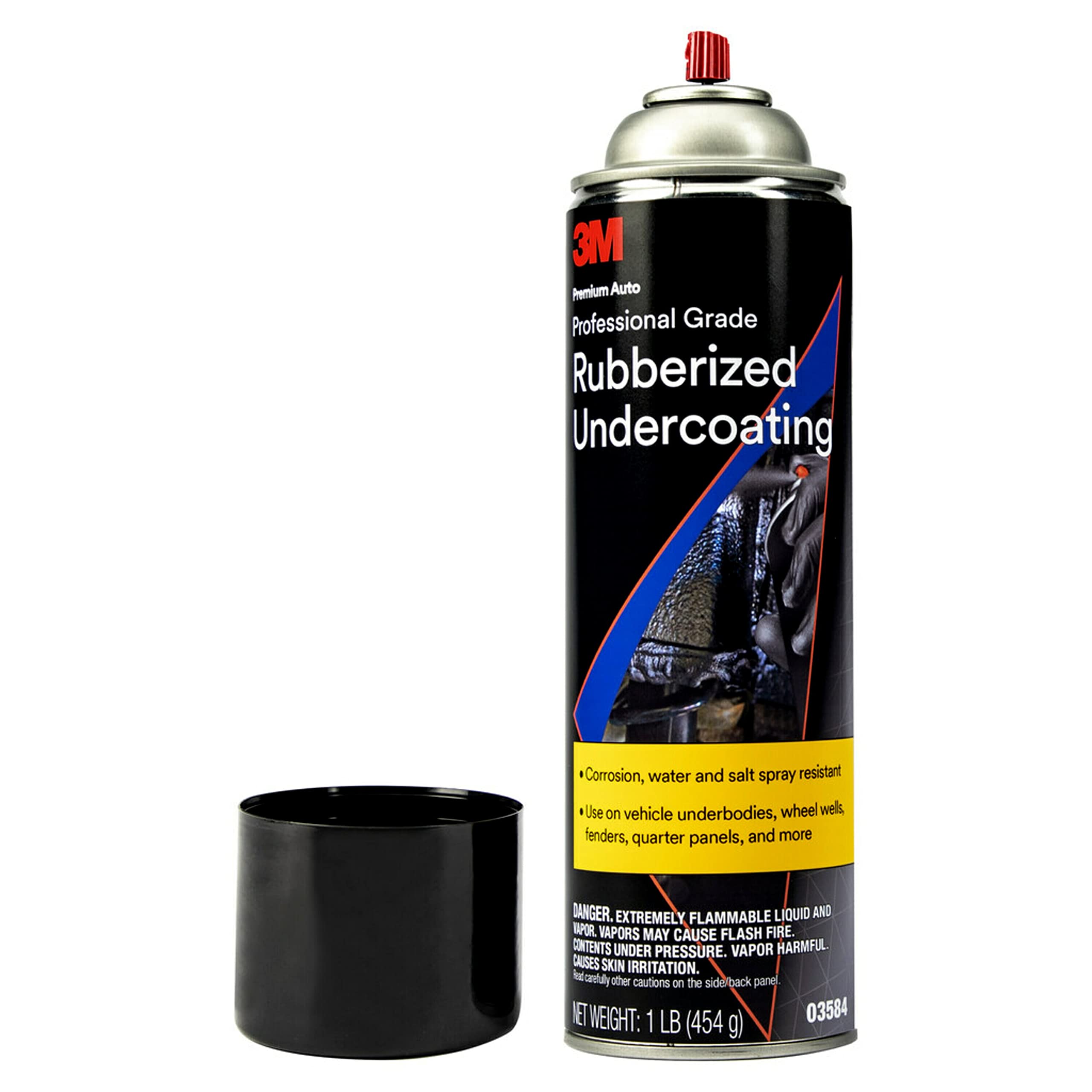 3M Professional Grade Rubberized Undercoating – 16 oz Aerosol Spray, Corrosion Protection and Sound Deadening for Automotive Undercarriages, Pack of 6