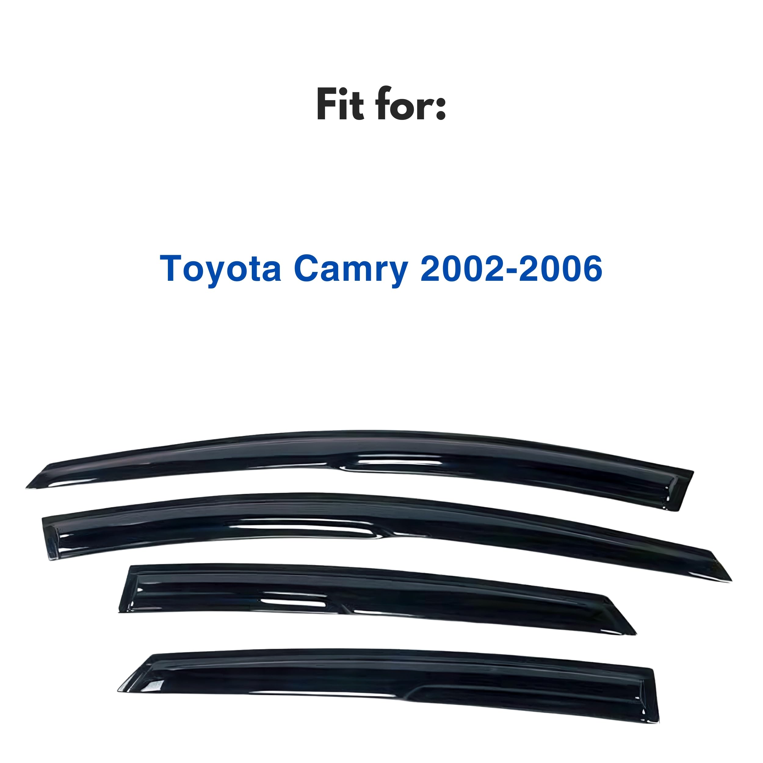 Ig Window Visor For Toyota Camry 2002-2006, Rain Guard Tape-On Extra Durable Sun Wind Side Vent Window Deflector Mugen Style, 20