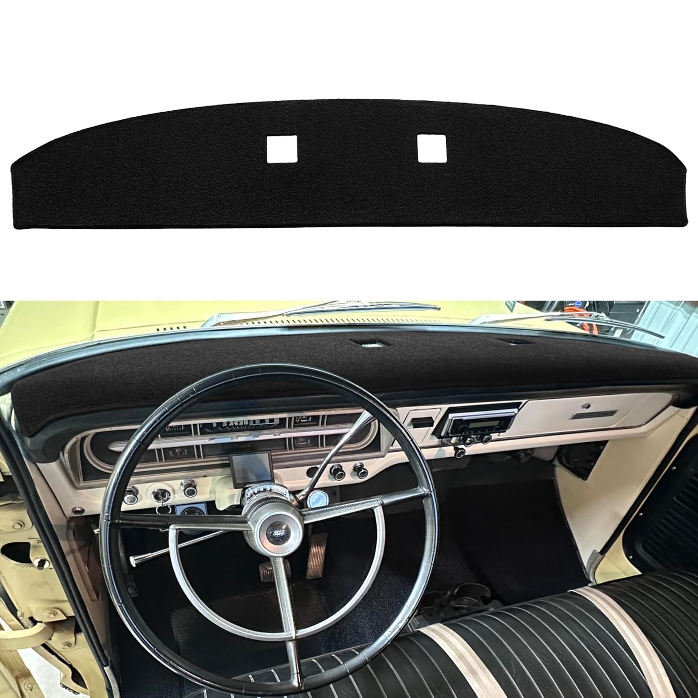 Fcovergurus Dash Cover Mat Custom Fit for 1967-1972 Ford F100 F250 F350 Pickup Truck, Dashboard Cover Pad Carpet Protector F124 