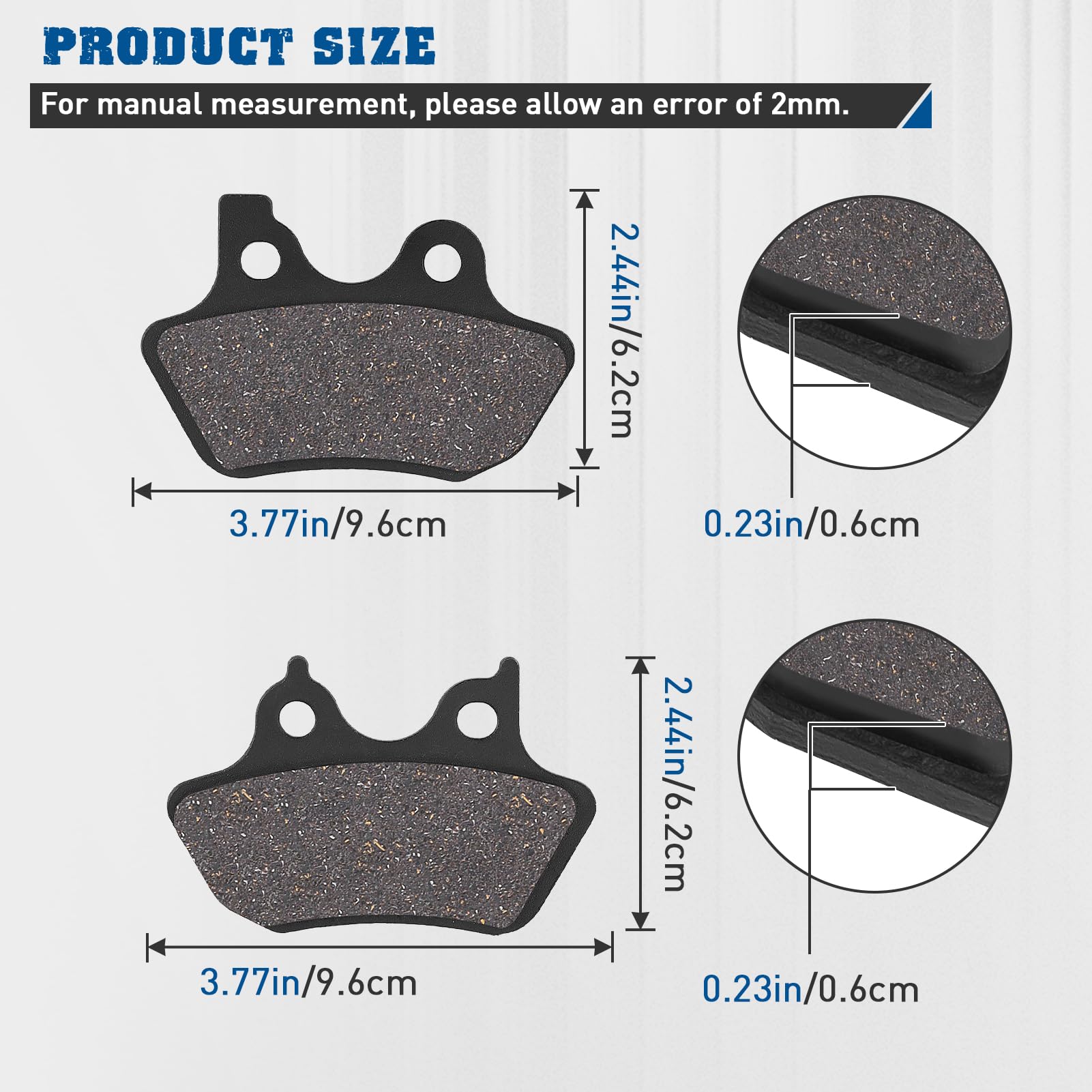 SOLLON Front and Rear Brake Pads for Harley Davidson 2000-2007 Dyna Electra Glide Ultra Classic Road King Heritage Softail Fatbo