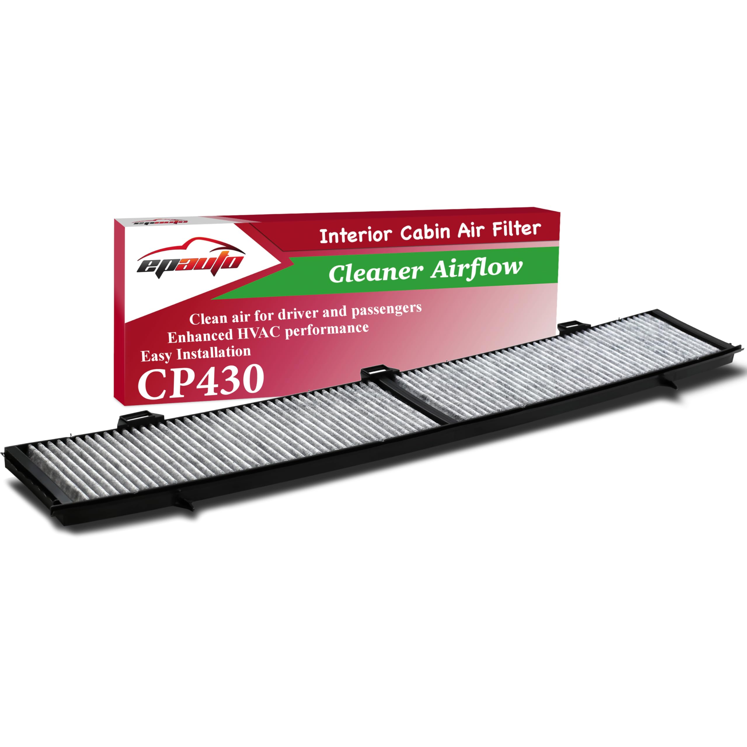Epauto Cp430 (Cuk8430) Replacement For Bmw Premium Cabin Air Filter Includes Activated Carbon For 100 Series (2008-2013), 300 Series (2006-2013), 700 Series (2013), X1 (2013-2015)