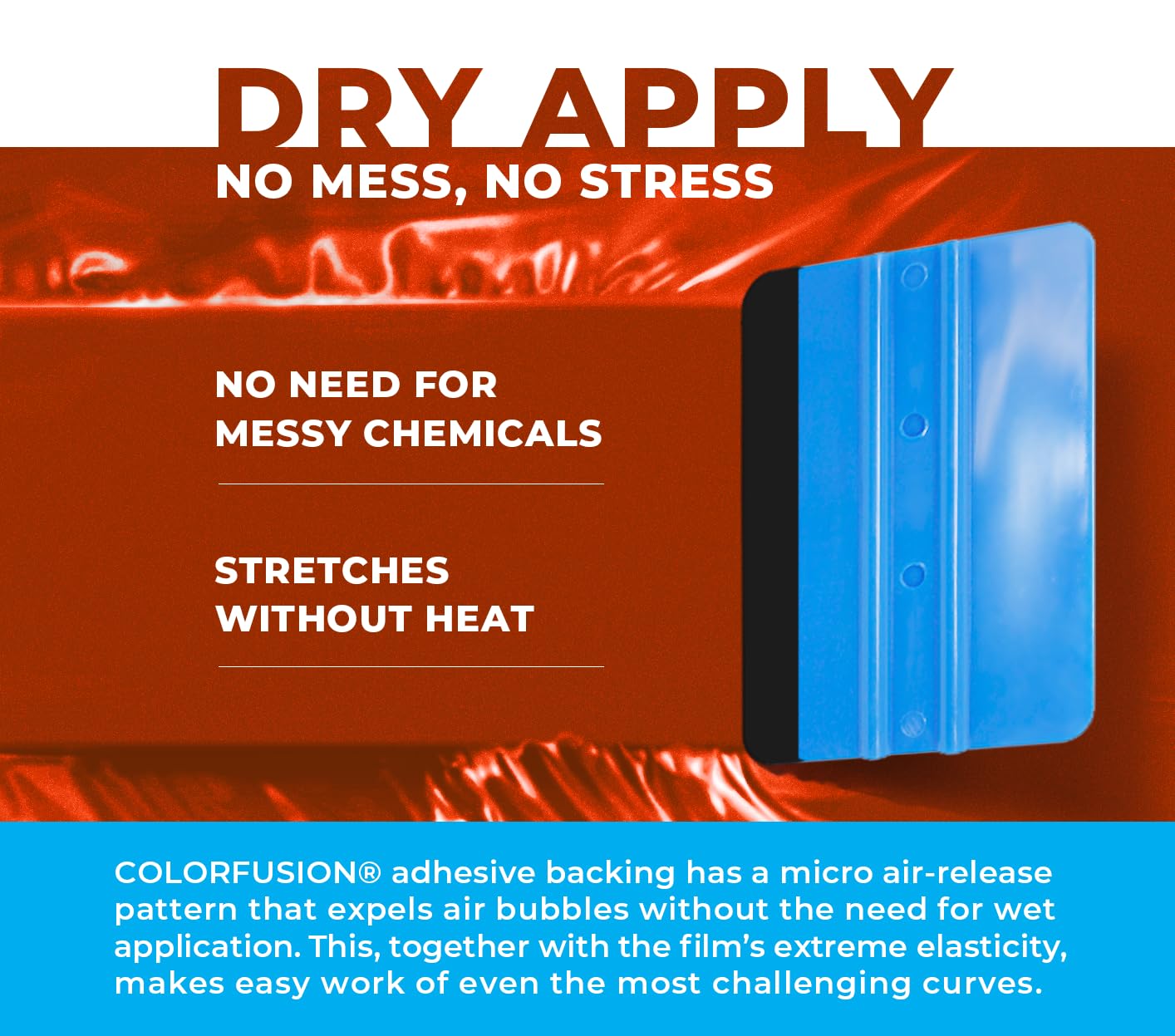 Colorfusion Ppf By Vvivid, Gloss Evil Red Dry Apply Ppf Vinyl Car Wrap Roll 1.3Ft X 5Ft