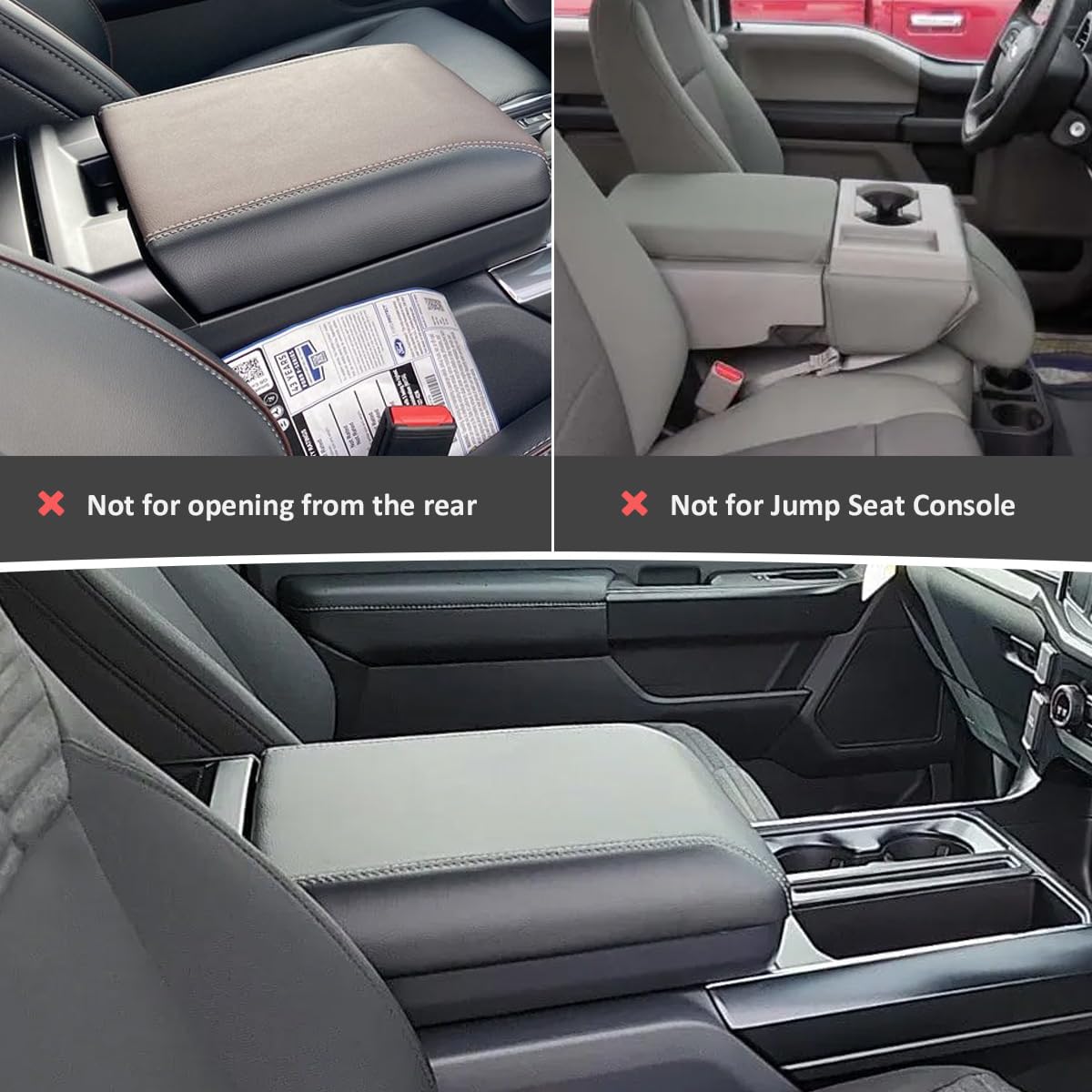 Intget Car Center Console Armrest Cover For 2024 Ford F150 Accessories Interior 2021 2022 2023 Middle Console Lid Seat Cover Pro