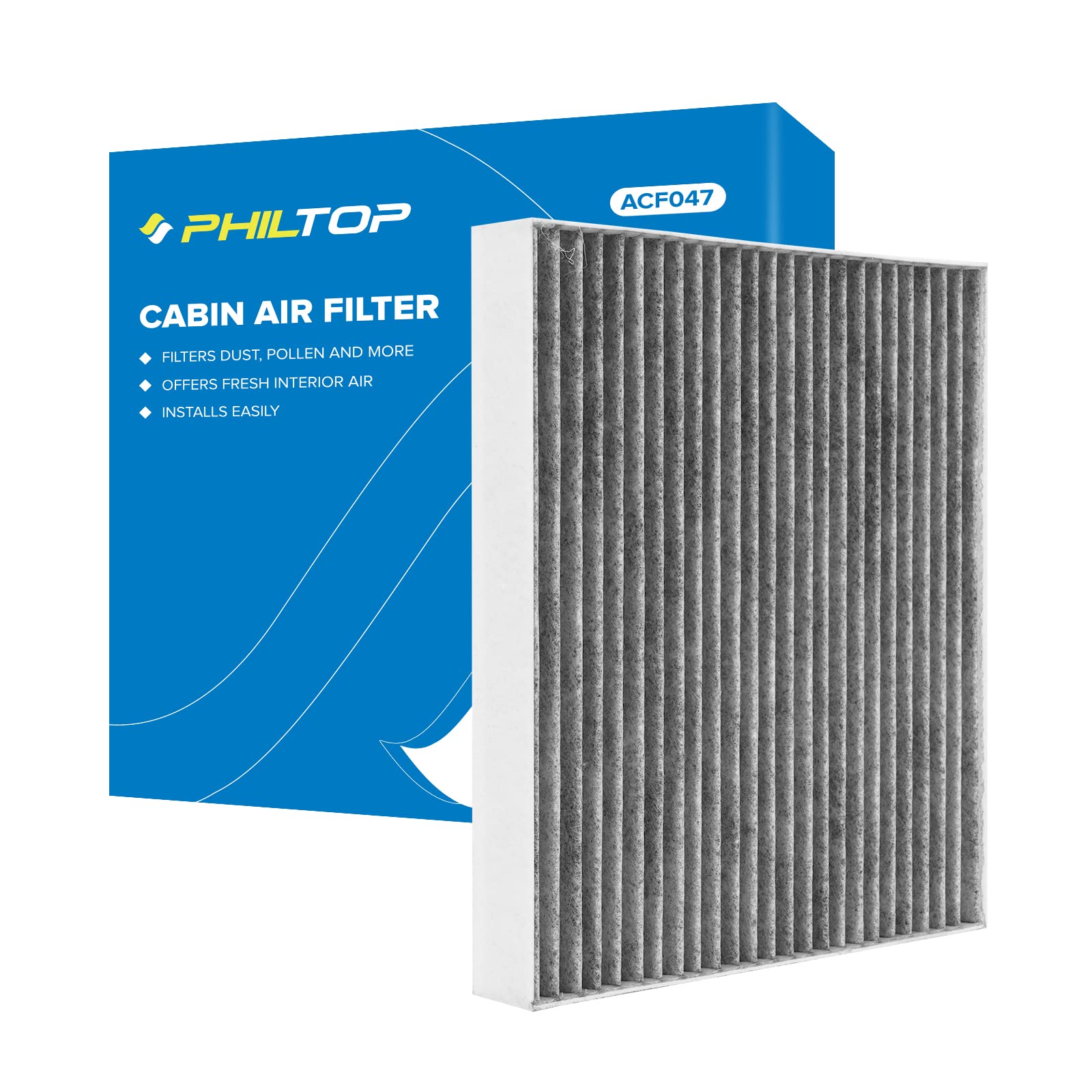 PHILTOP ACF047 (CF12160) Premium Cabin Air Filter, Replacement for Kona (2018-2021), Tucson (2016-2021), Venue (2020-2021), Selt