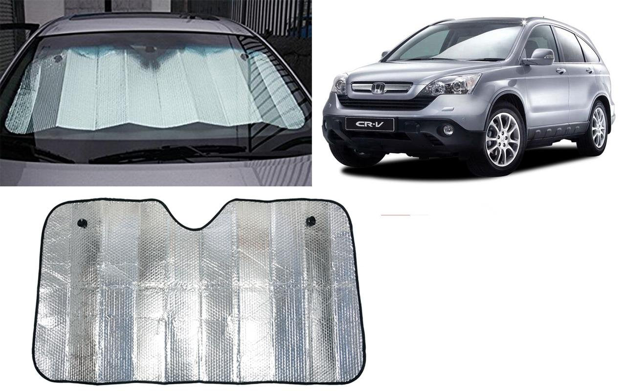 Auto Pearl Collapsible Mesh Foldable Auto Front/Rear Window Silver Sun Shade Car Windshield, 130 X 60Cm for CRV