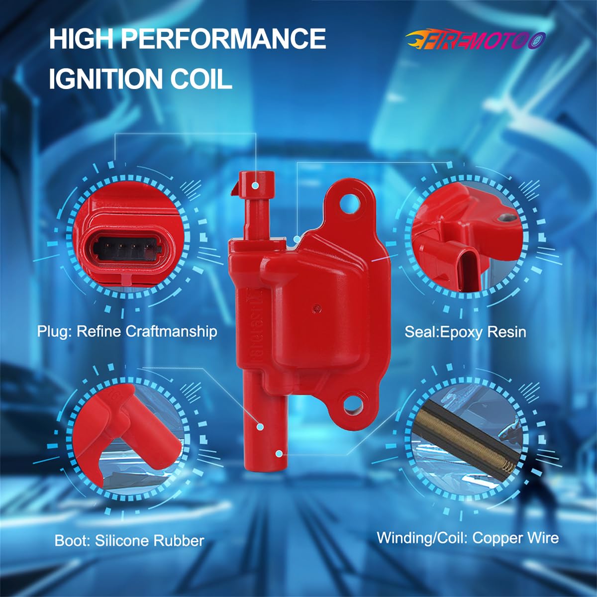 Firemotoo Pack Of 8 Ignition Coil Pack Compatible With Cadillac Chevy Gmc Pontiac G8 Grand Prix Tahoe Yukon Silverado Impala Tra