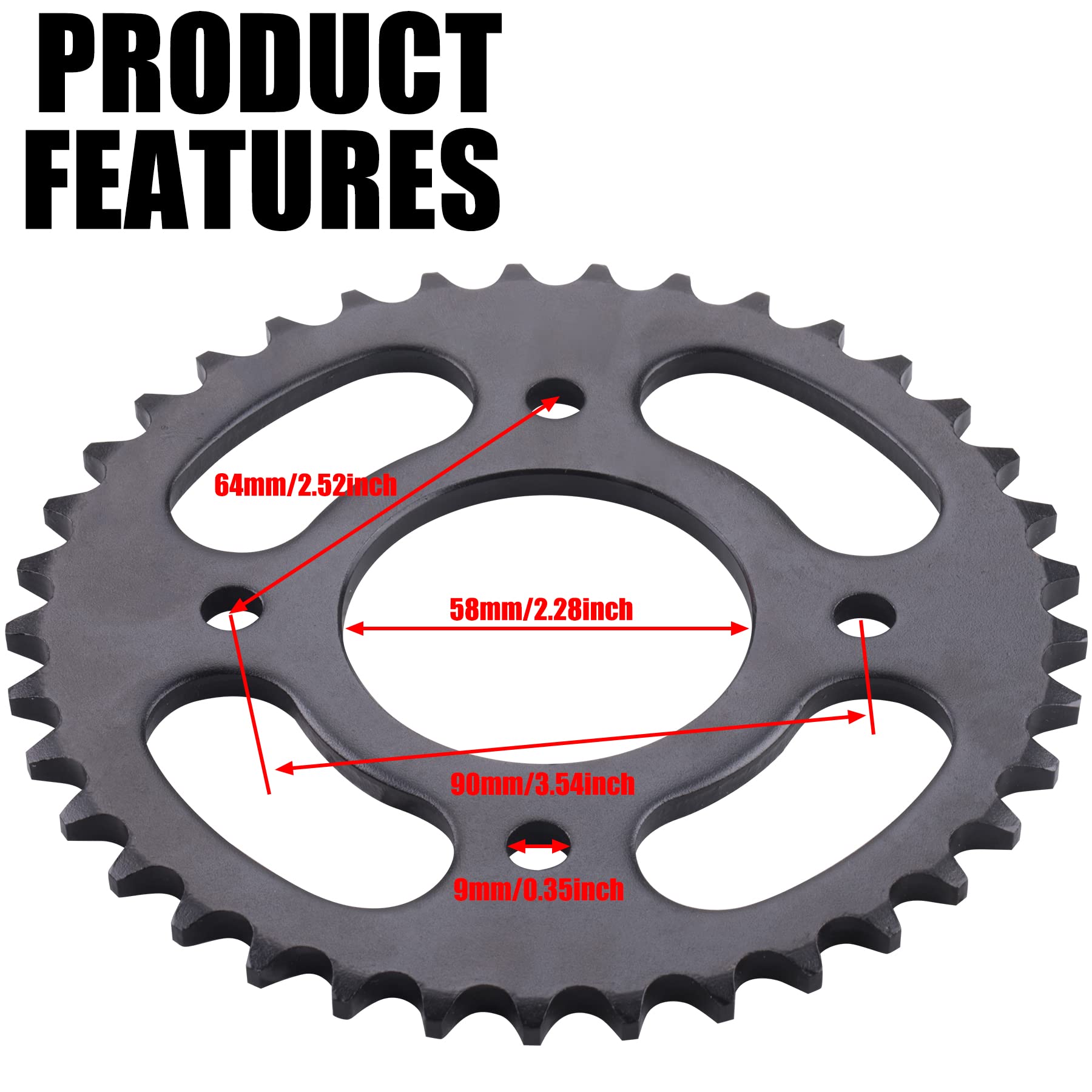MWMNUN 420 Chain 37Tooth 58mm Rear Drive Sprocket Cog Compatible with Taotao SSR Taotao Coolster CRF50F Apollo Thumpstar Pit PRO