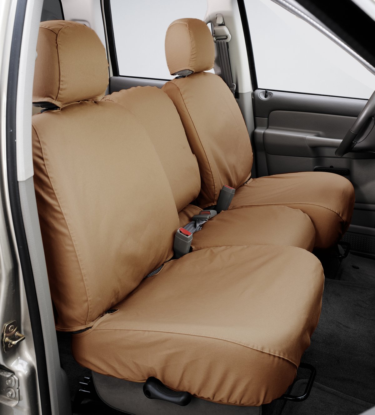 Covercraft Ss1248Pctn Custom-Fit Front Bucket Seatsaver Seat Covers - Polycotton Fabric, Tan