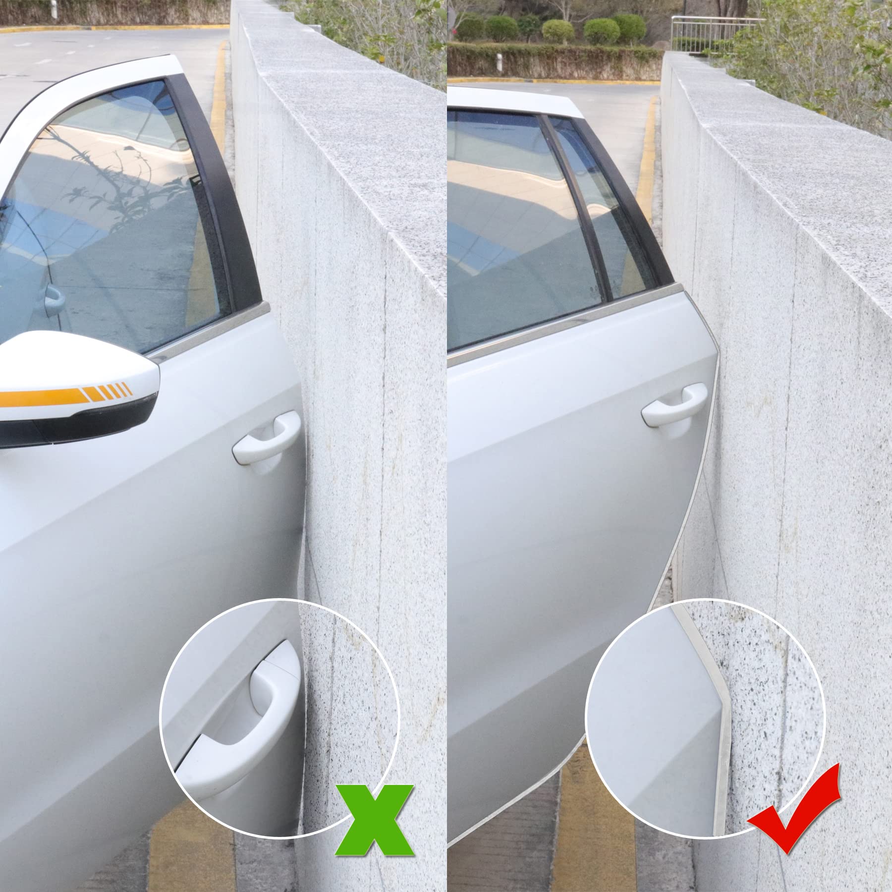 Singaro 33Ft (10M) Car Door Edge Guard, No Glue Rubber Decorative Protective Strip, Car Door Entry Protector, Applicable To Car, Truck, Suv And Atv, Car Exterior Accessories(White)