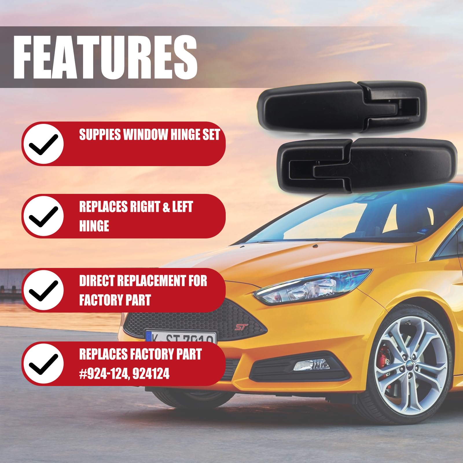 Fexon Rear Window Hinge Liftgate Tailgate Glass Hinge Set Replacement For 2001-2007 Ford Escape 2005-2007 Mercury Mariner Replaces Yl8Z78420A68Ba Yl8Z78420A69Ba 924-124