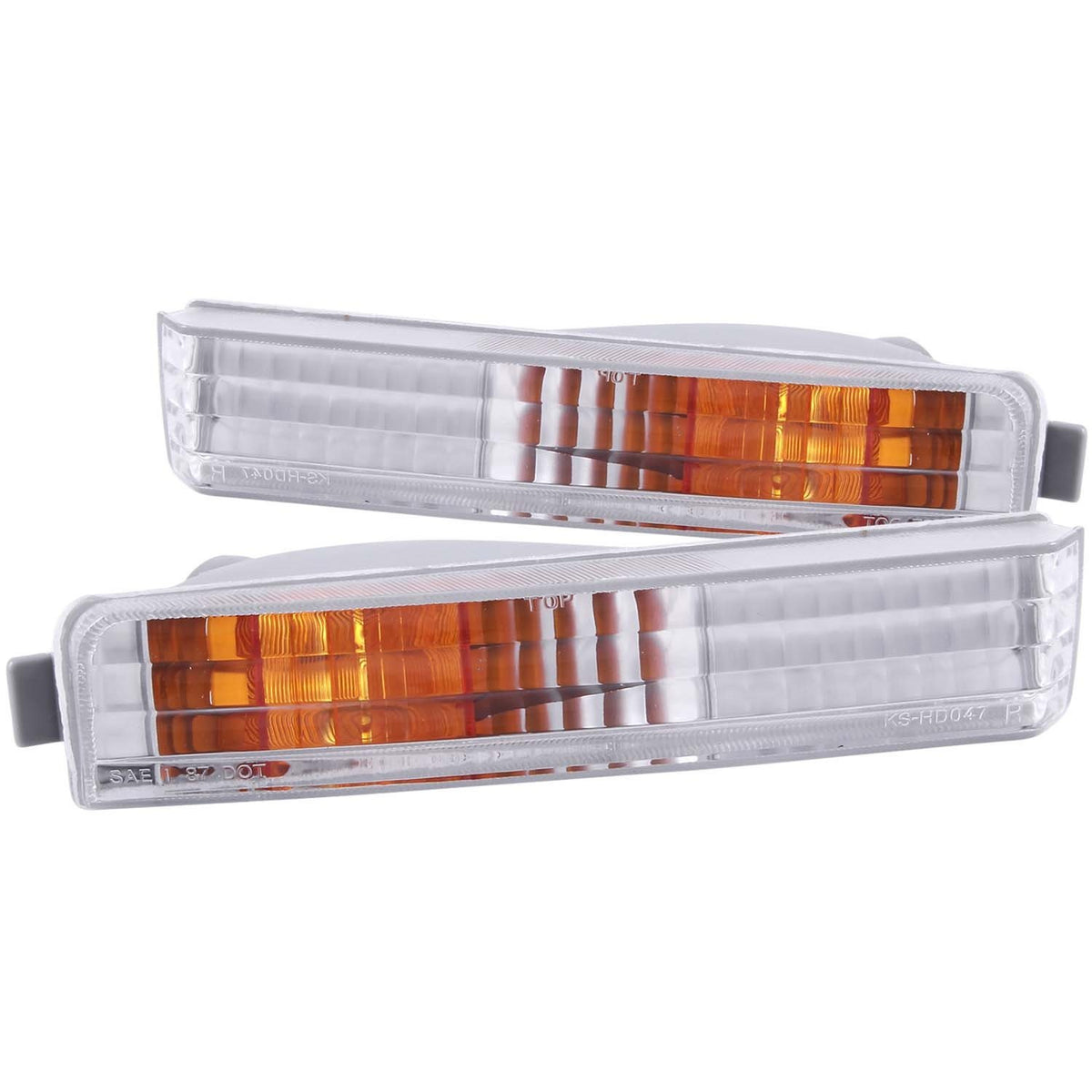 Anzo Usa 511006 Honda Accord Chrome Euro W/Amber Reflector Bumper Light Assembly - (Sold In Pairs)