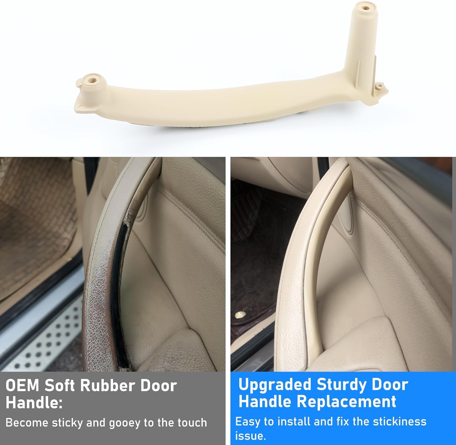 Jaronx For Bmw X5 X6 Door Pull Handle, Inner Left Rear Door Trim Grab Cover Armrest Bracket (Fits:Bmw X5 2008-2013 And X6 2008-2