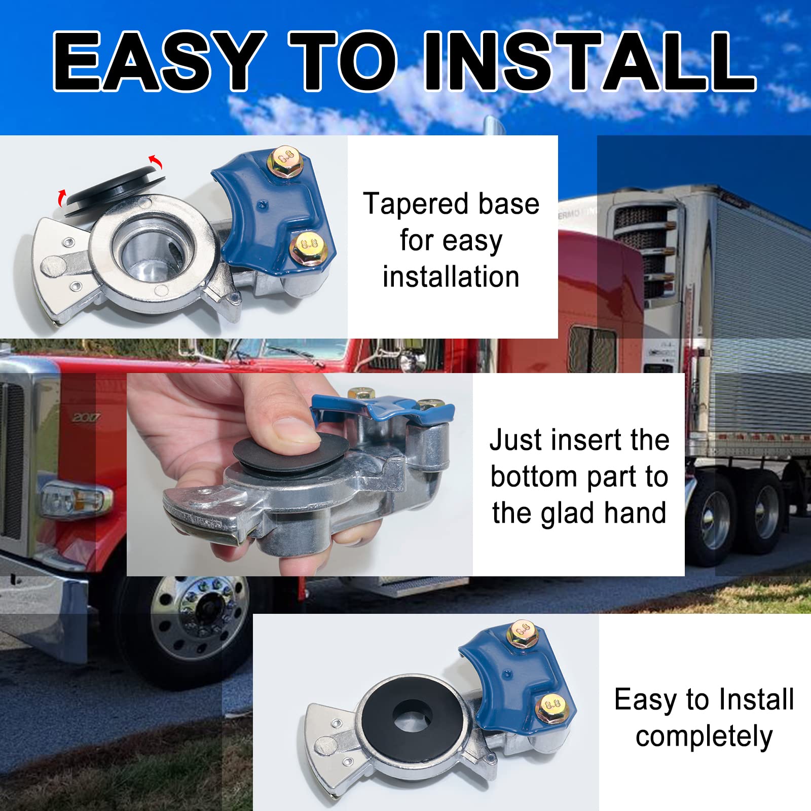 Kootans 100pcs Glad Hand Seals, Truck Glad Hand Seal Round Elastic Grommets Rubber Gladhand Seal Washer for Semi Trailer Truck o