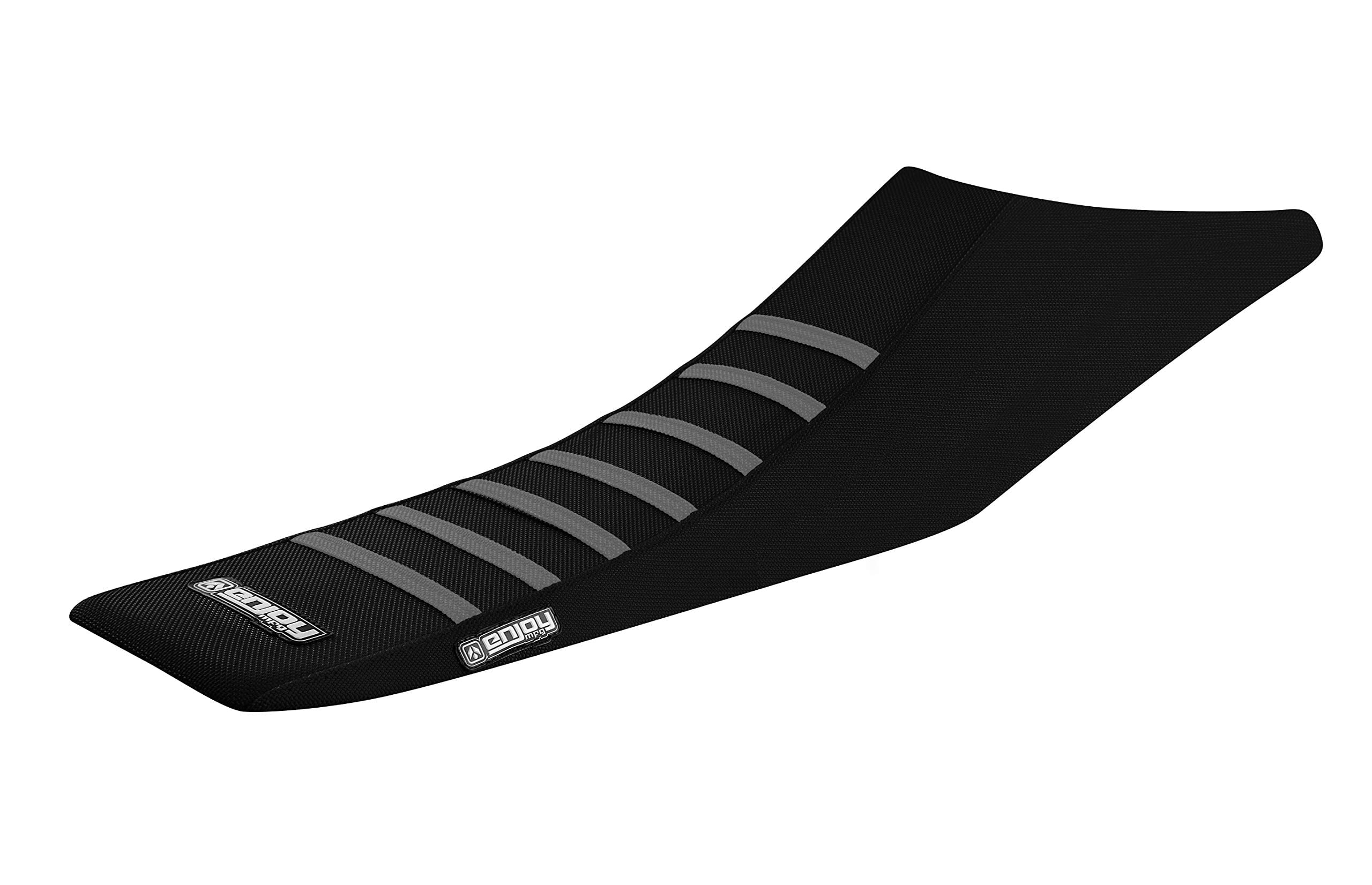 Enjoy Mfg Seat Cover - Compatible Fit For Husqvarna 701 Enduro/Supermoto/Husqvarna 701Sm - All Black/Grey Ribs #182 Logo