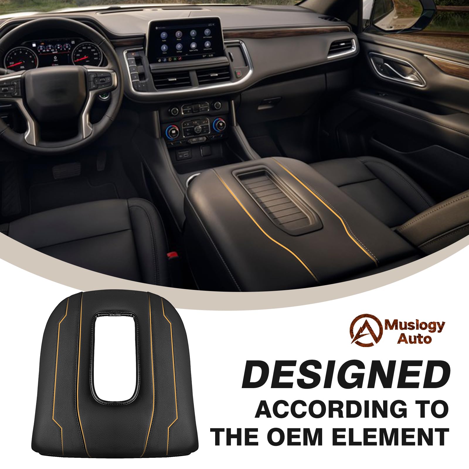 Muslogy Center Console Armrest Cover Compatible With Chevy Silverado & Gmc Sierra 1500 2500 3500 2022-2025 Armrest Pad Arm Rest