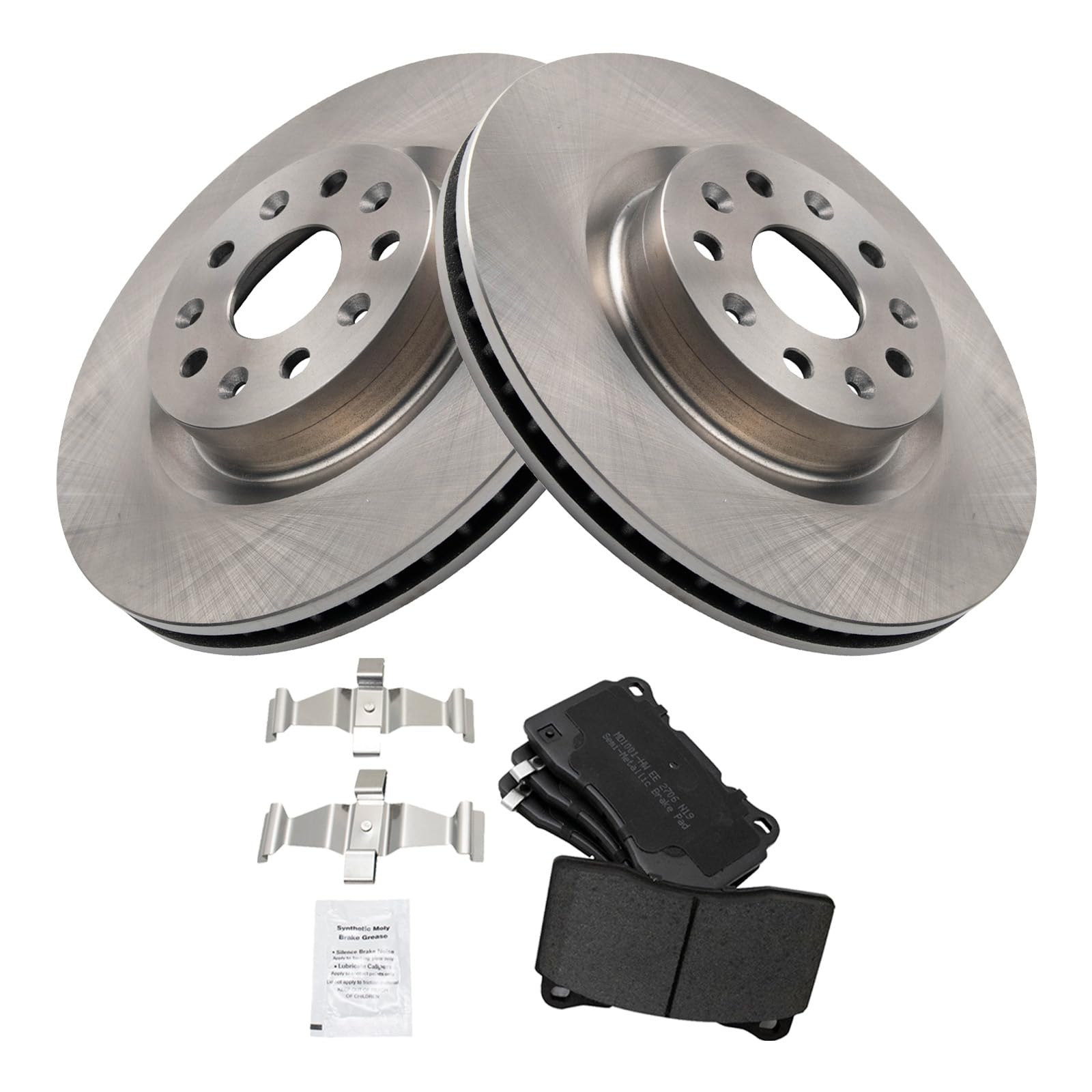 Trq Front Brake Pad & Rotor Kit Compatible With 2016-2018 Cadillac Ct6 2014-2018 Cts