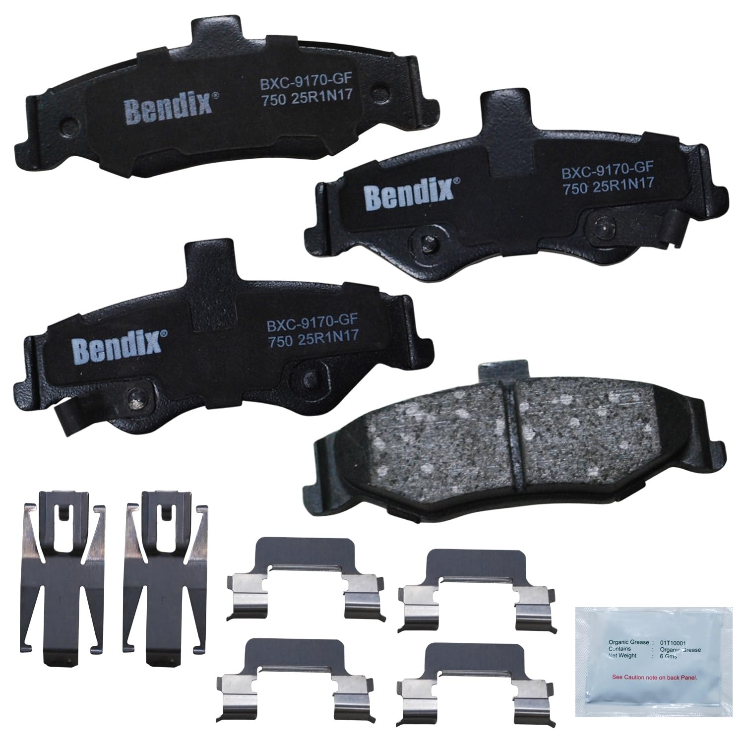 Bendix Priority1 Cfc750 Ceramic Rear Brake Pads For Avanti Ii 2004-2001, Chevrolet Camaro 2002-1998, Pontiac Firebird 2002-1998