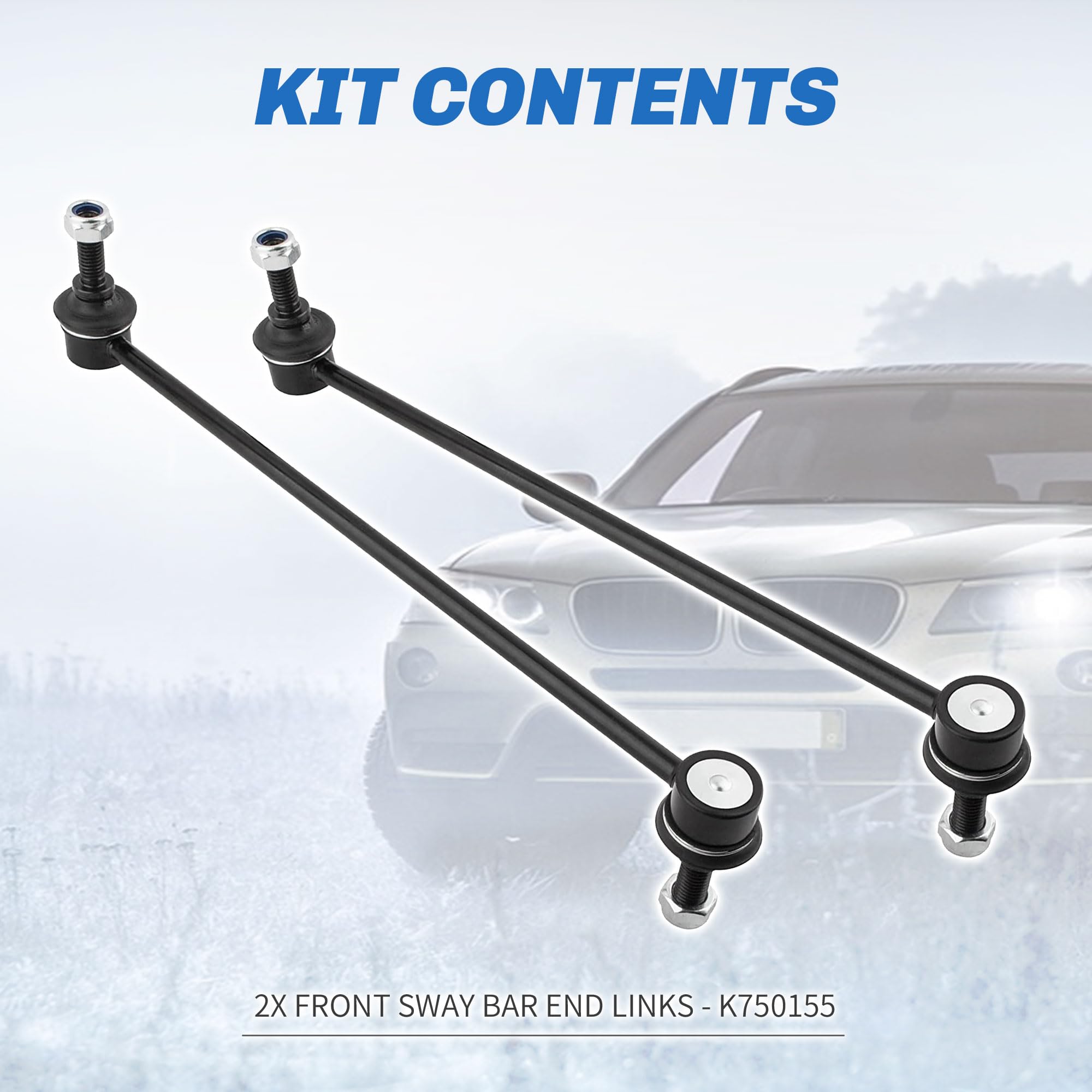 Rockplanet Sway Bar Link Front, Automotive Replacement Sway Bar Link Kits 2Pcs Compatible with Buick Enclave, Chevy Traverse, GM