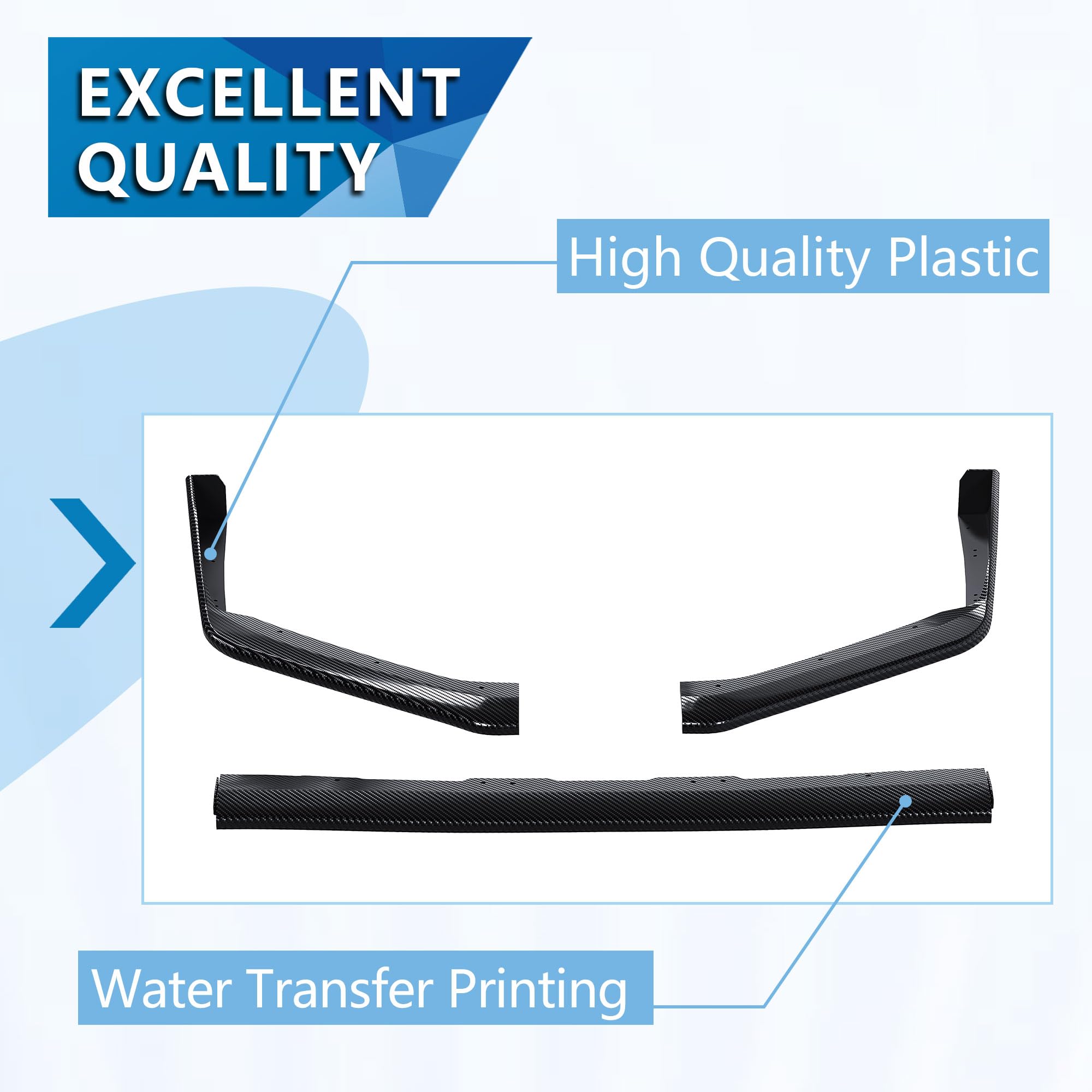 ECOTRIC Front Bumper Lip Spoiler Compatible with 2015-2021 Subaru Impreza WRX & STI Lower Splitter Finisher Under Chin Spoiler -